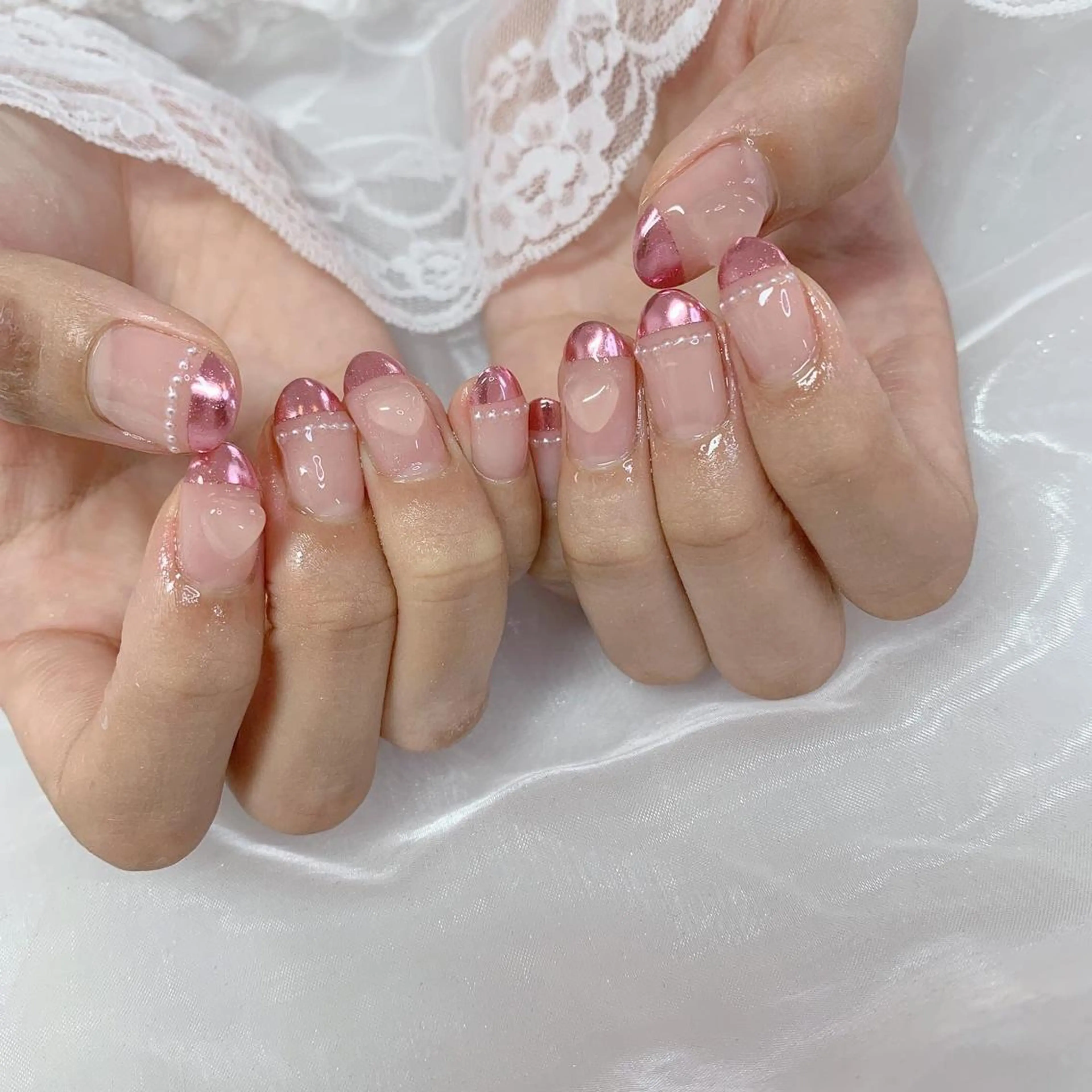 ネイル ハート UVネイル ハンドネイル La neige* yuki 🐩🌙のネイルデザイン