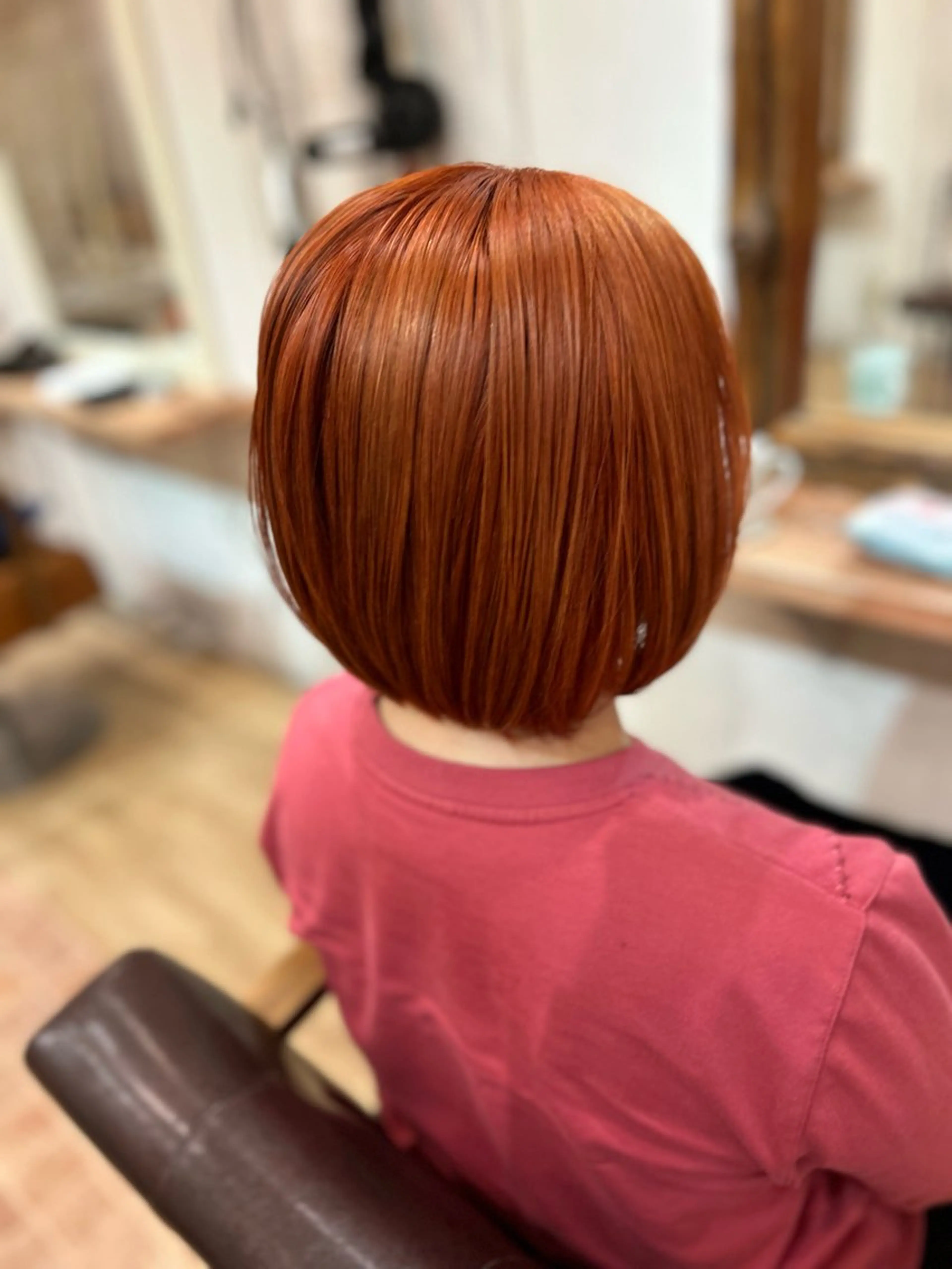 ミディアム カラー オレンジ ヘアカラー 今村 茜のヘアスタイル