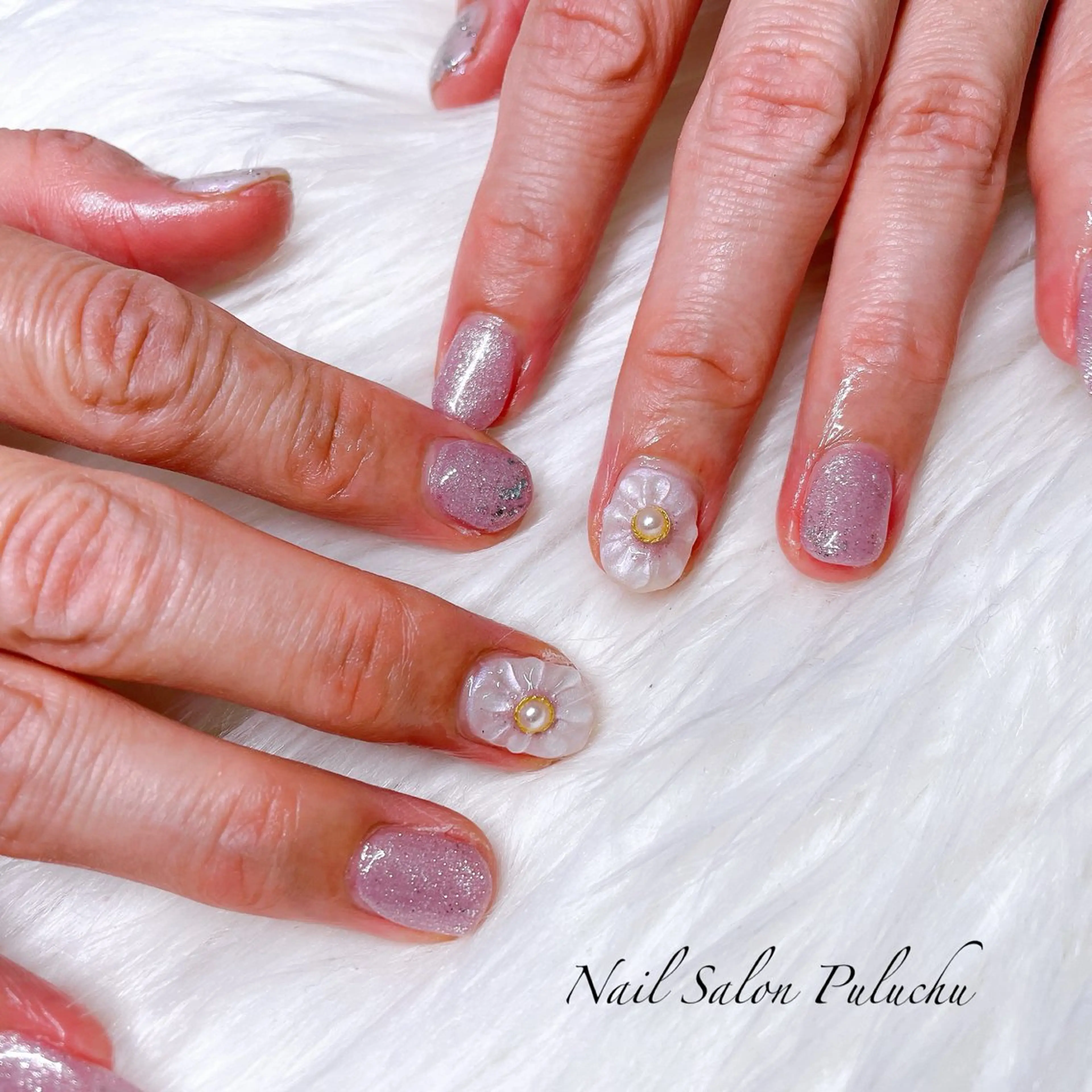 ネイル フラワーネイル ぷっくりネイル シンプルネイル ♡ puluchu ♡のネイルデザイン