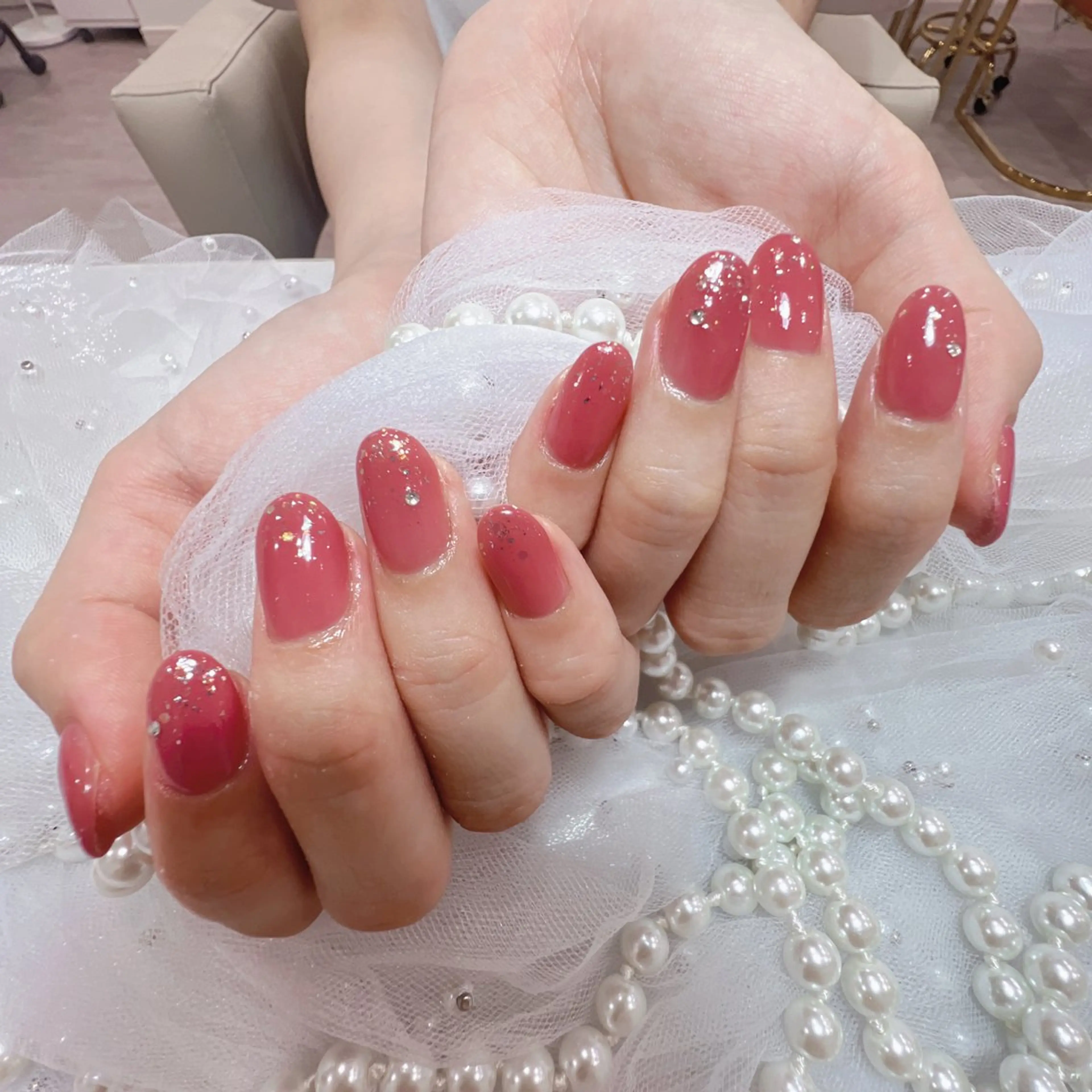 ネイル アートネイル フラッシュネイル フレンチネイル ジェルネイル ガラスフレンチ ハンドネイル You&Me Yukiのネイルデザイン