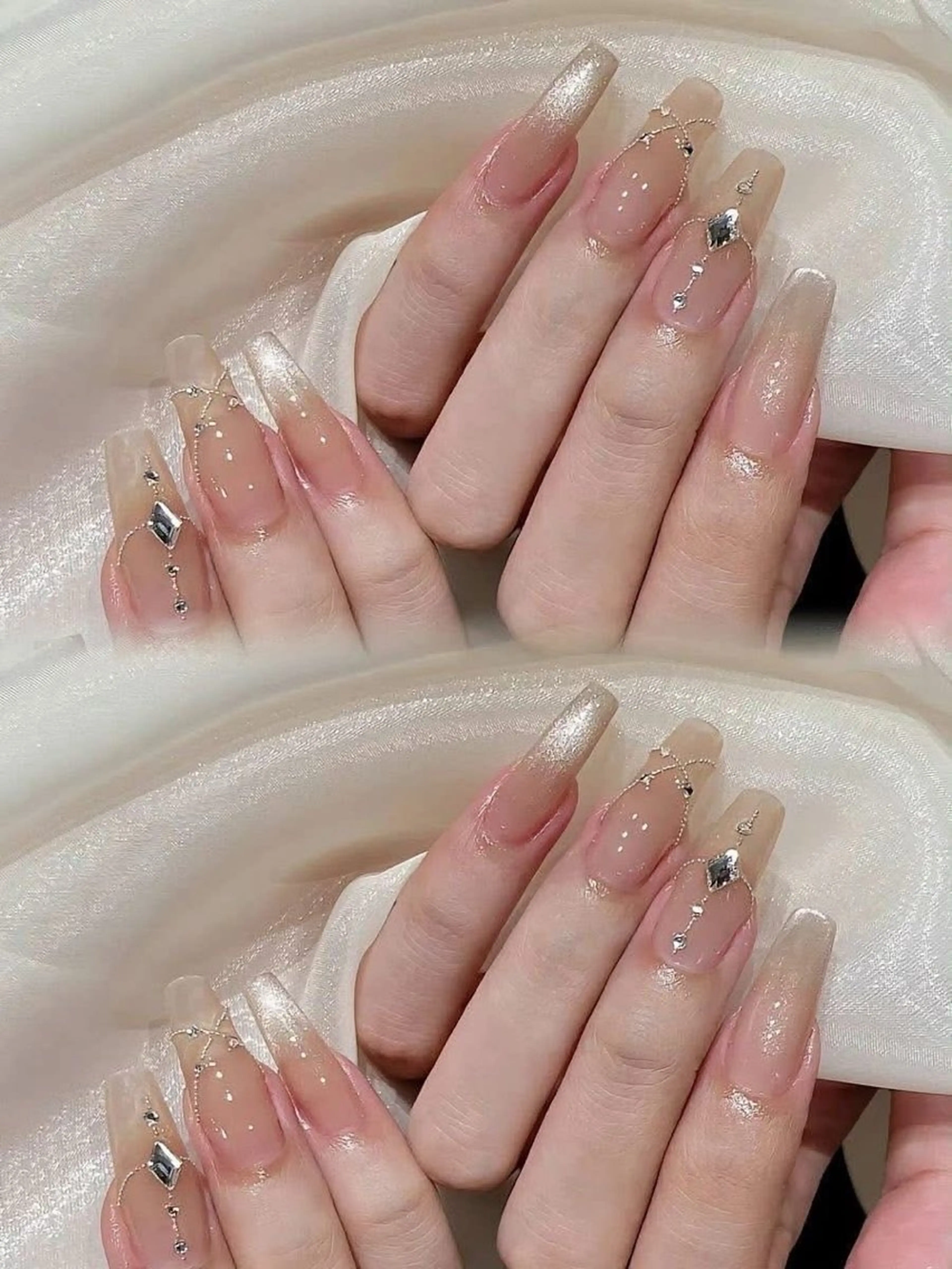 ネイル ジェルネイル キラキラネイル シンプルネイル 夏ネイル Hina KawaiiNailのネイルデザイン