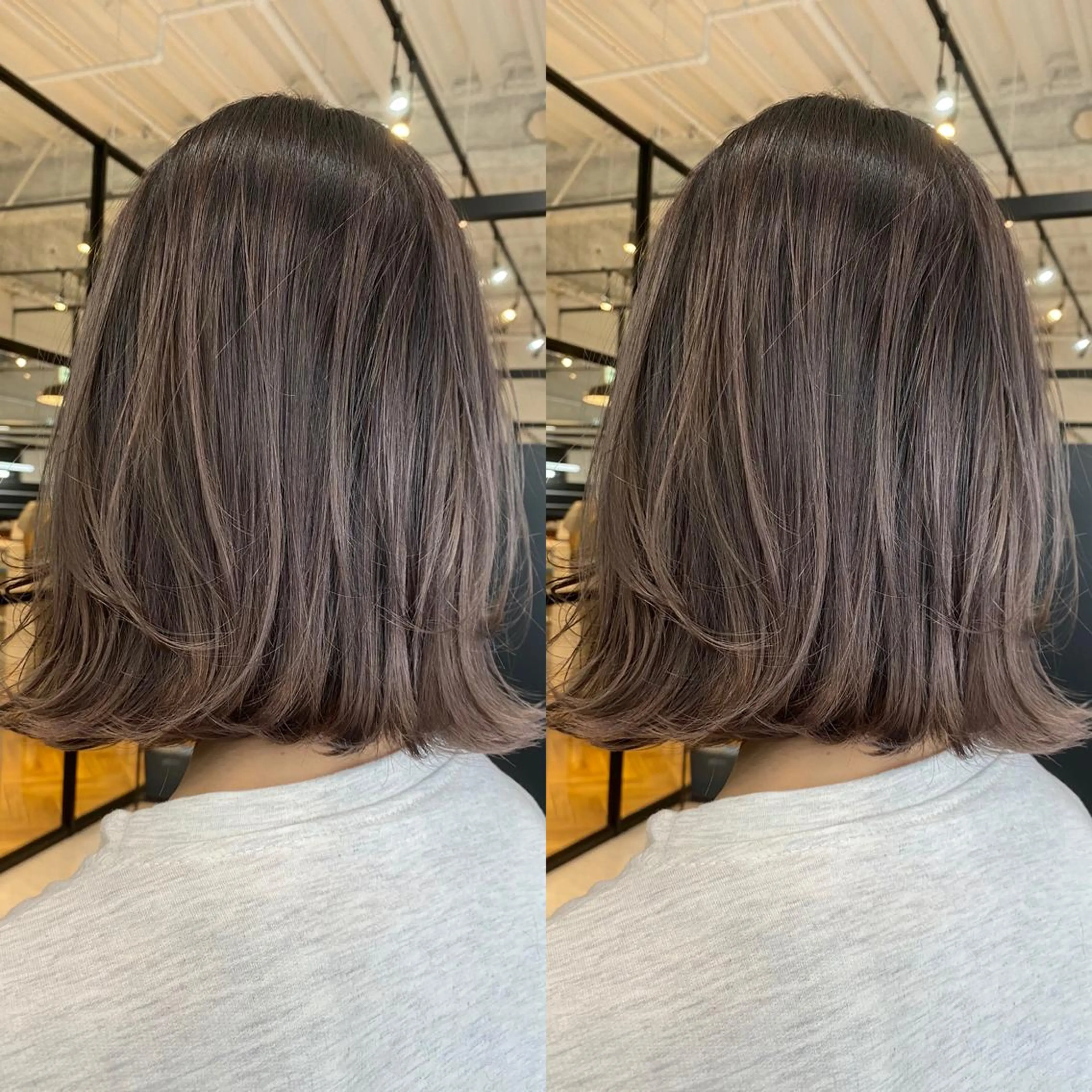 セミロング カラー カット ハイトーンヘア/ 島崎　タクミのヘアスタイル