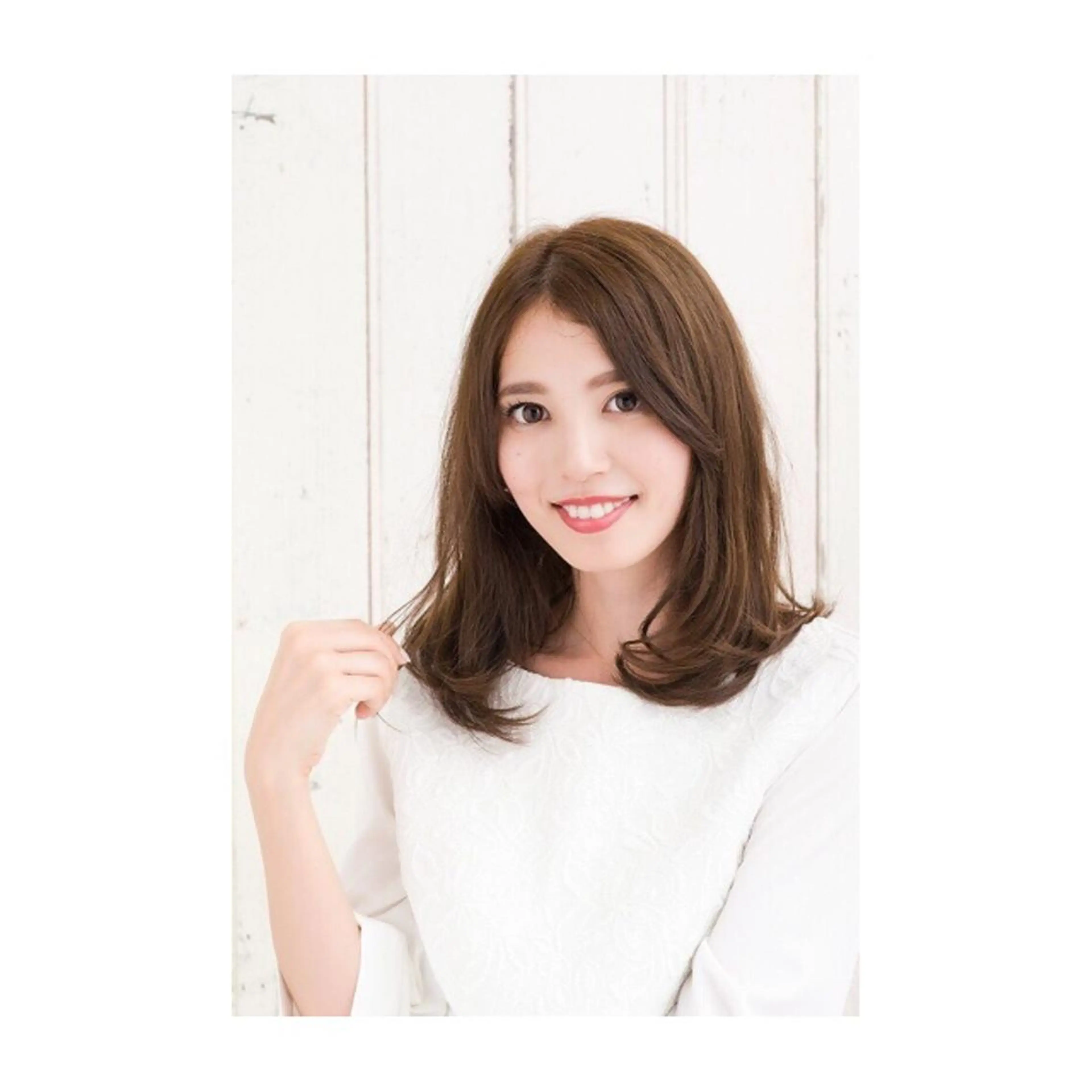 セミロング カラー パーマ 菅井 敏樹のヘアスタイル