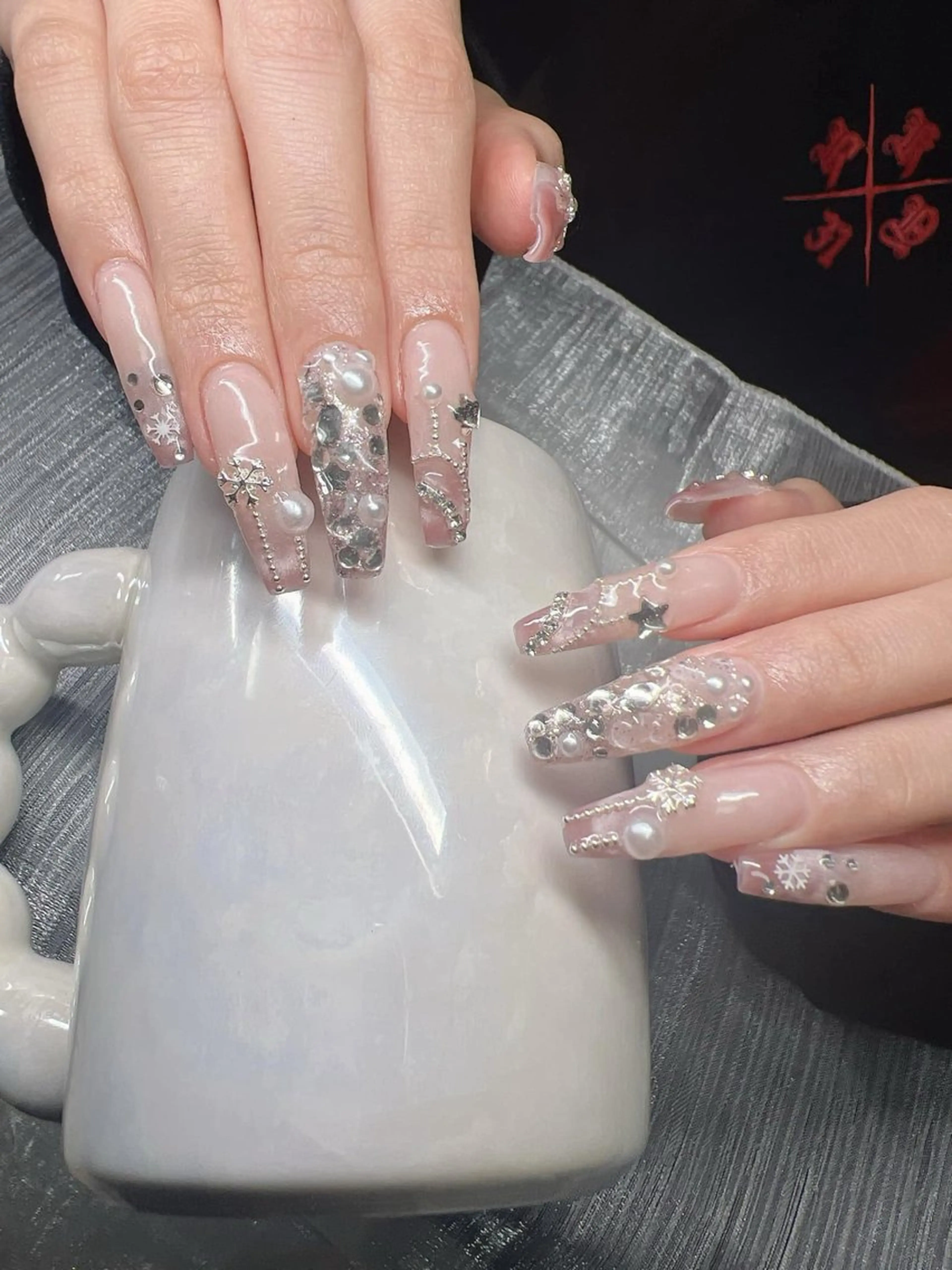 ネイル 長さ出し グラデーション キラキラネイル マグネットネイル ミラーネイル Lee Nails チップ長さだし専門店のネイルデザイン