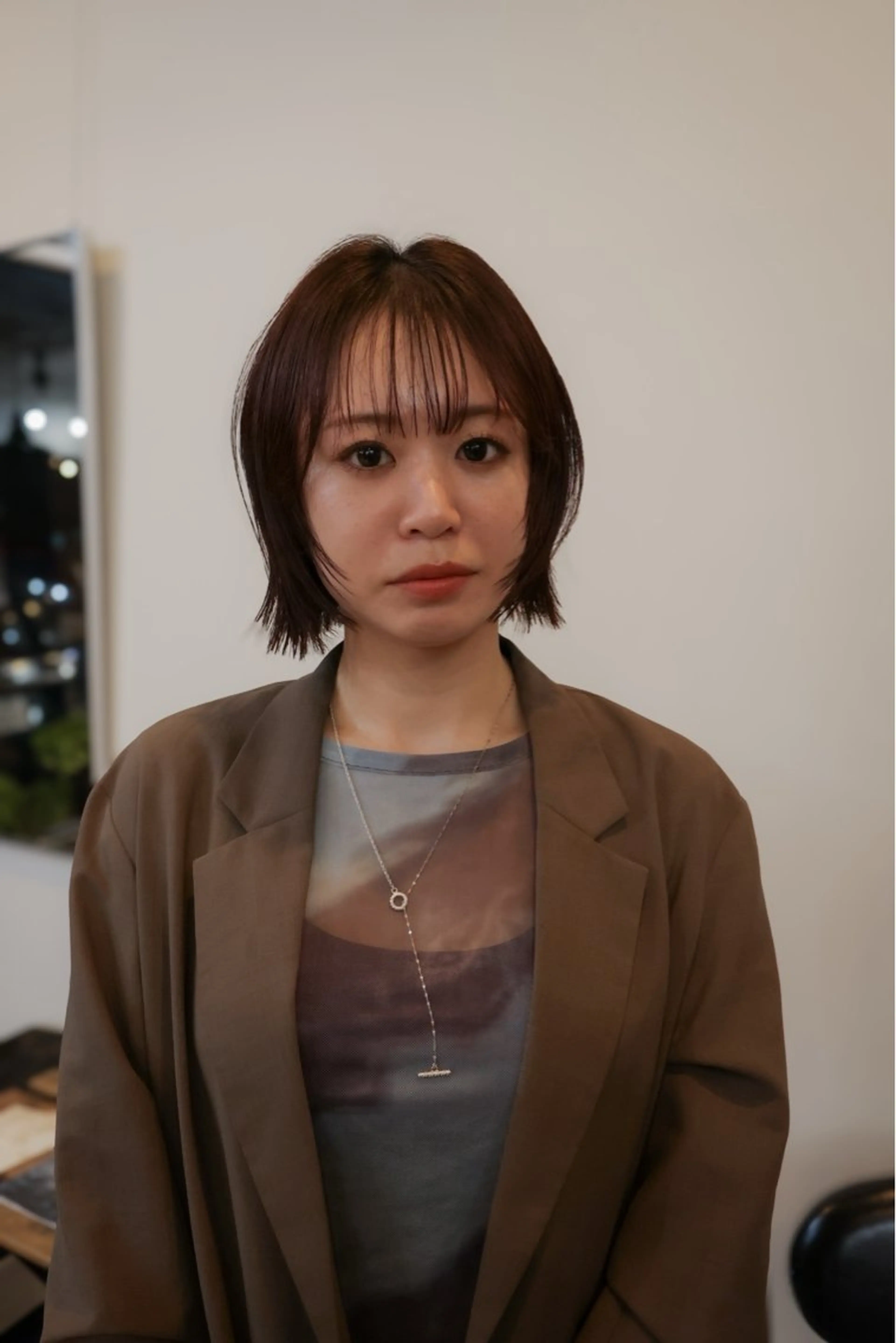ミディアム ボブレイヤー募集中 出島　凜平のヘアスタイル