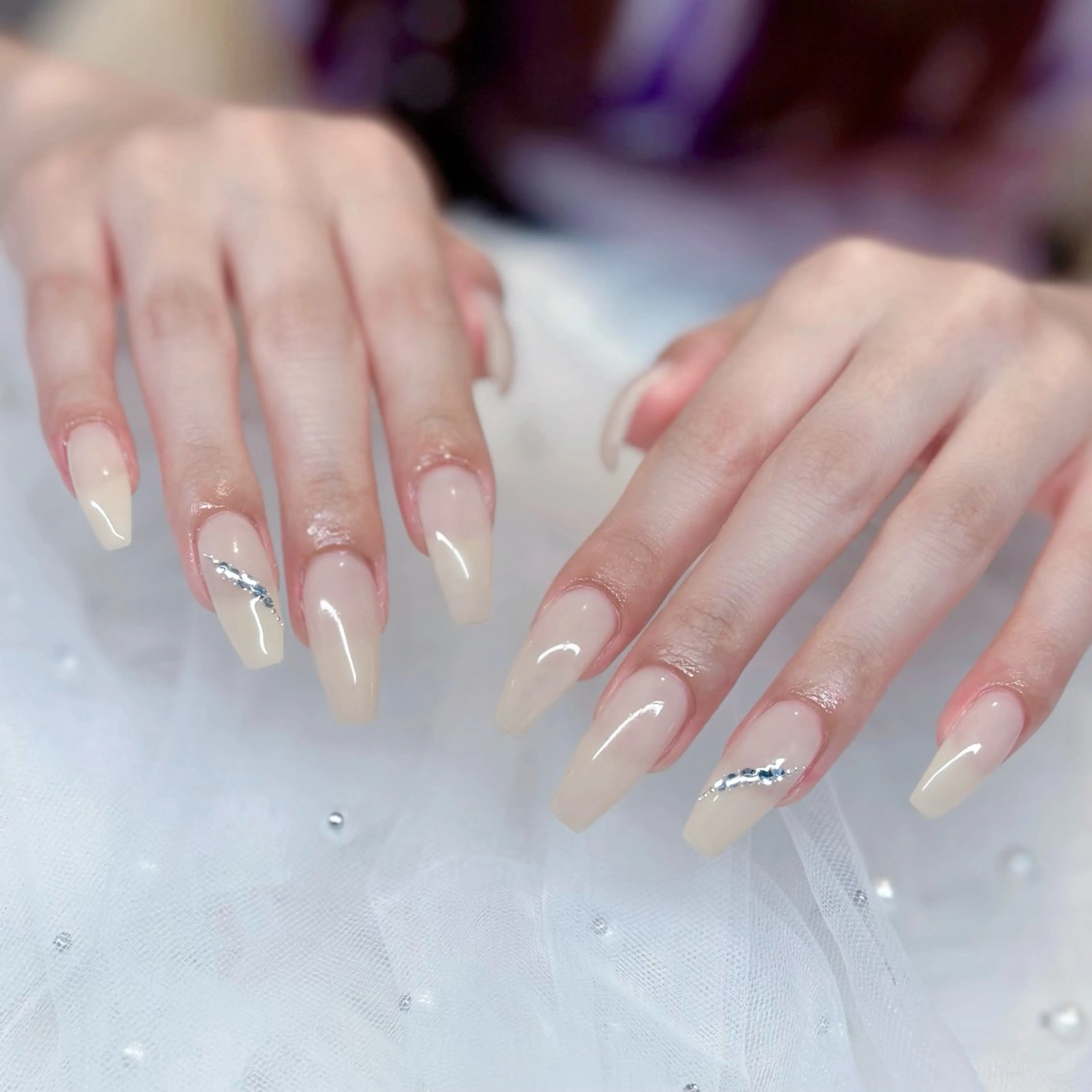 ネイル キラキラネイル シンプルネイル ワンホンネイル Keli Nail 難波のネイルデザイン