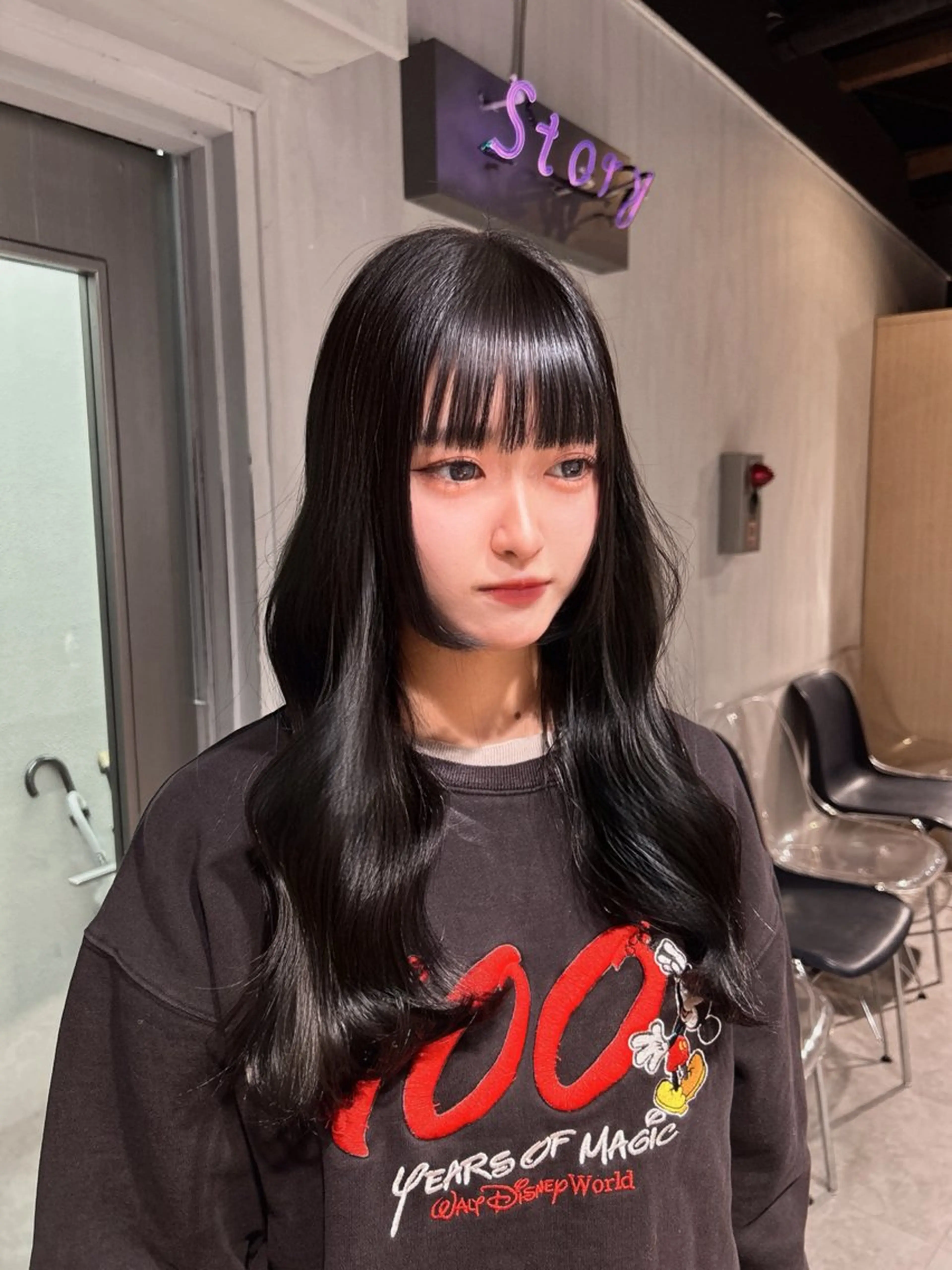 ロング 韓国風カラー 姫カット 韓国風ヘア レイヤーカット ワンホンレイヤー MEI🎀垢抜けカラ ー🎀韓国styleのヘアスタイル