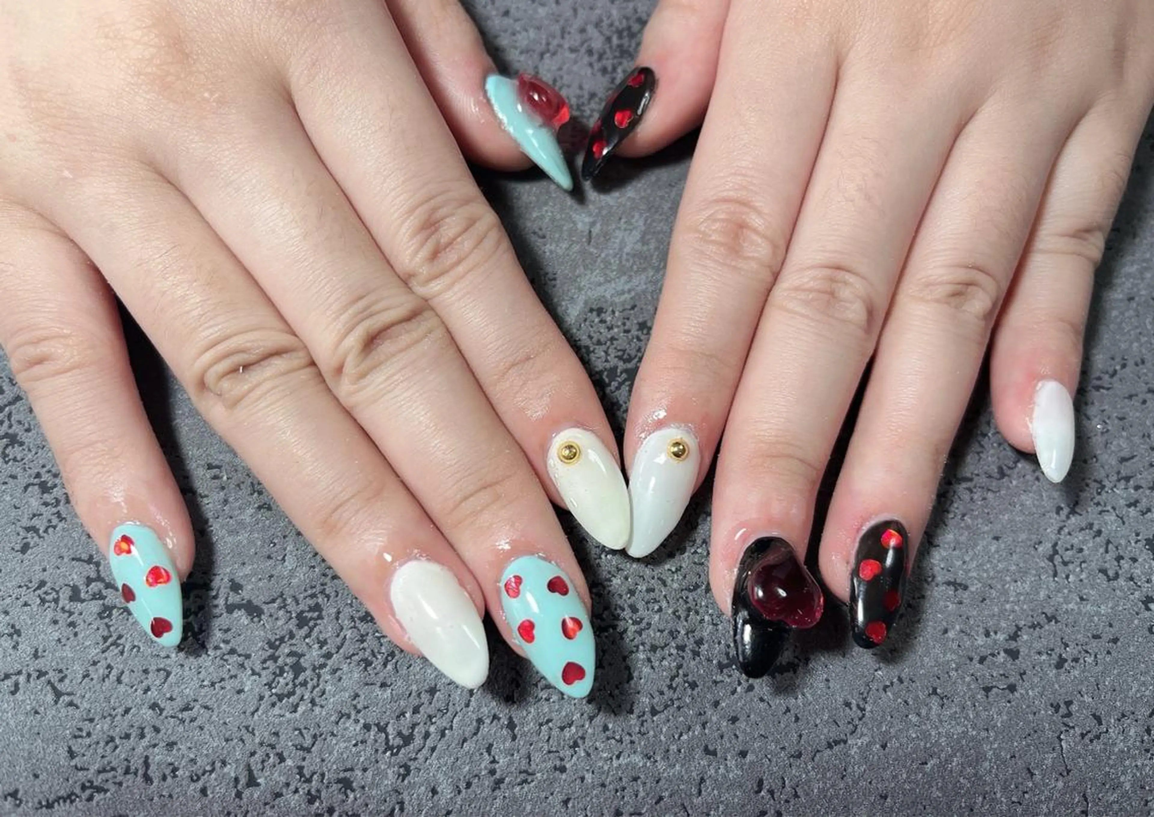 ネイル ハート 韓国ネイル Ruana Nailのネイルデザイン