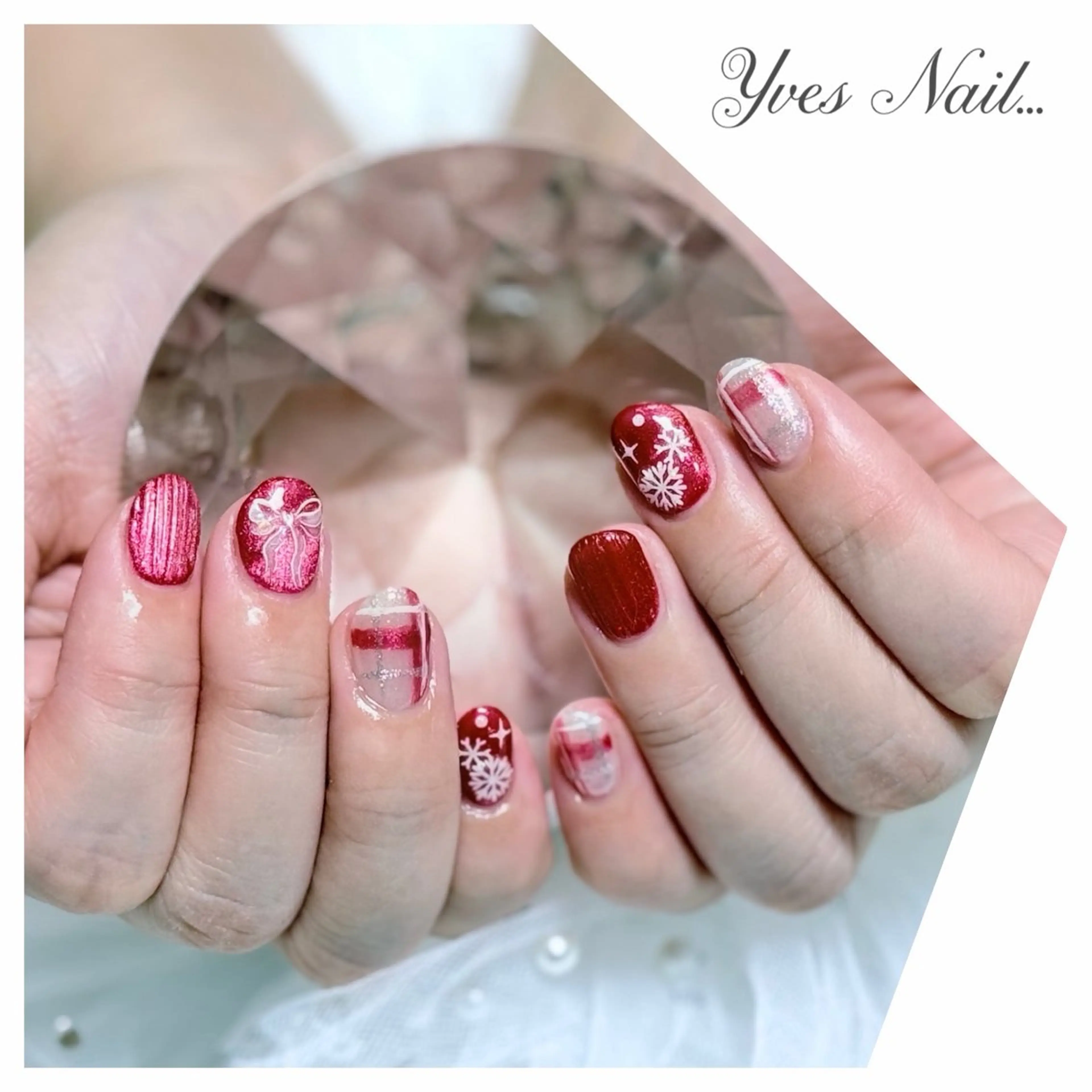 ネイル マグネットネイル 冬ネイル ハンドネイル kanno yのネイルデザイン