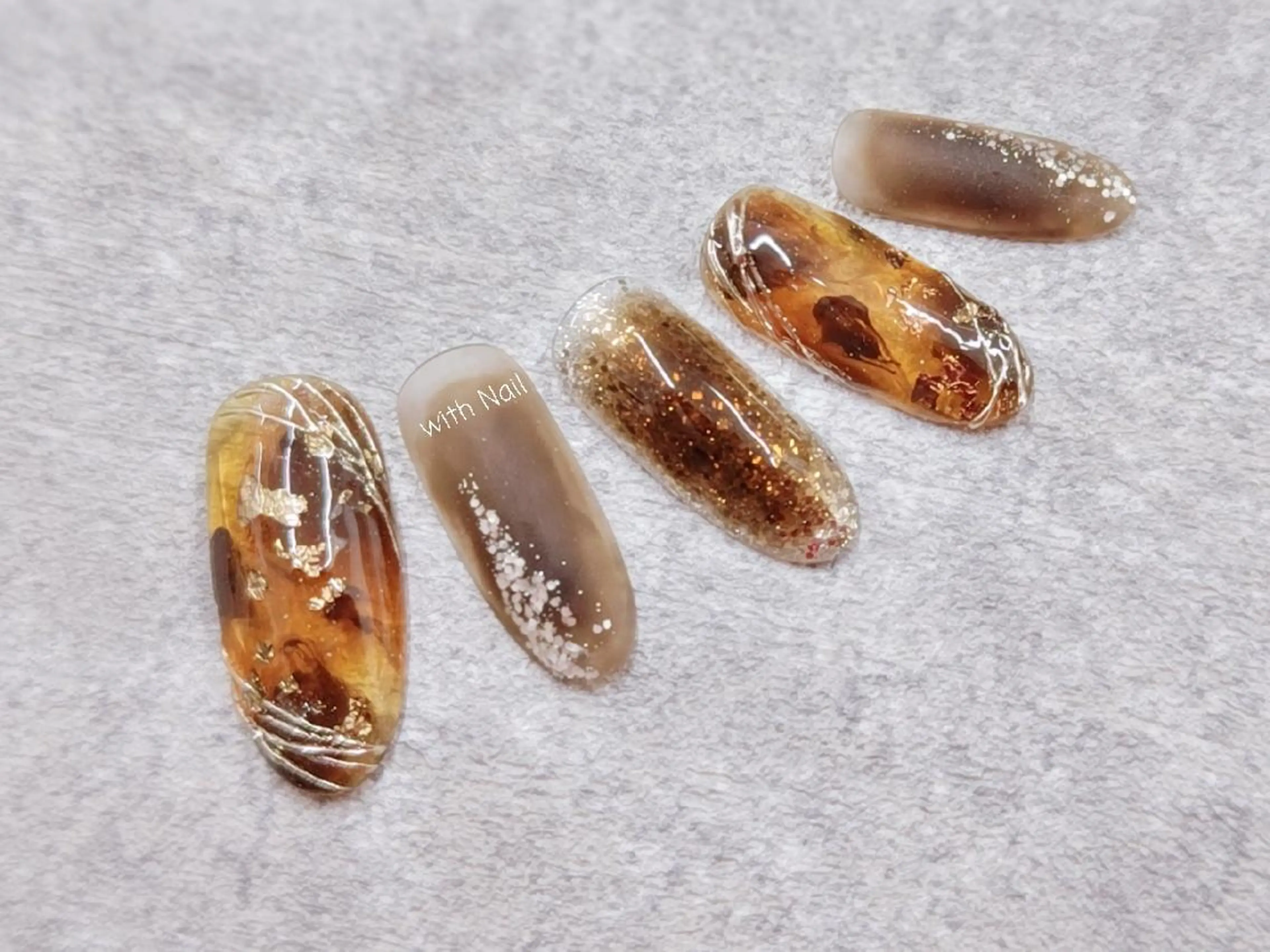 ネイル べっ甲ネイル ハンドネイル with Nail   ナガヤのネイルデザイン