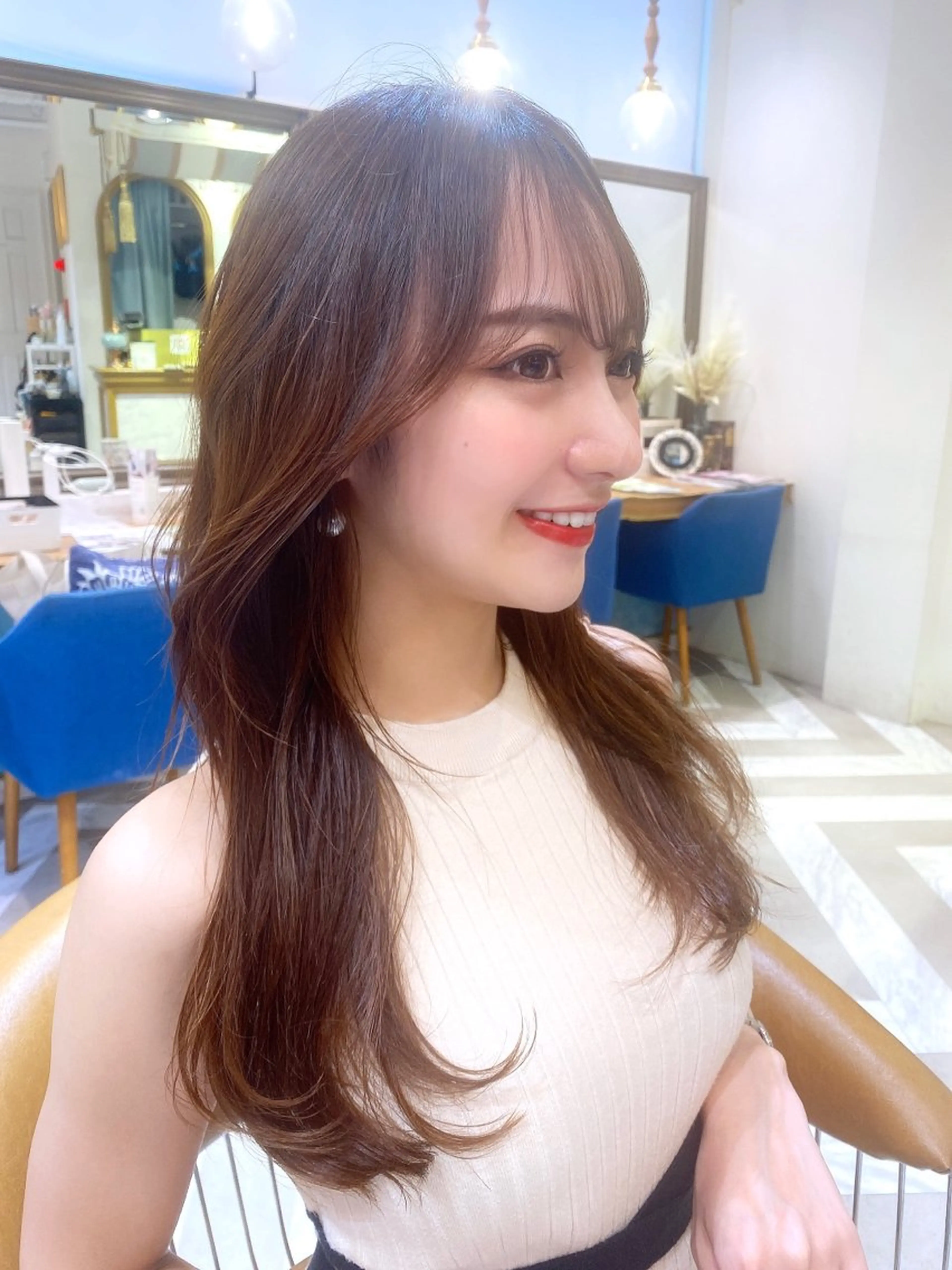 ロング カラー カット ヘアカラー トリートメント レイヤーカット /透明感カラー西田のヘアスタイル