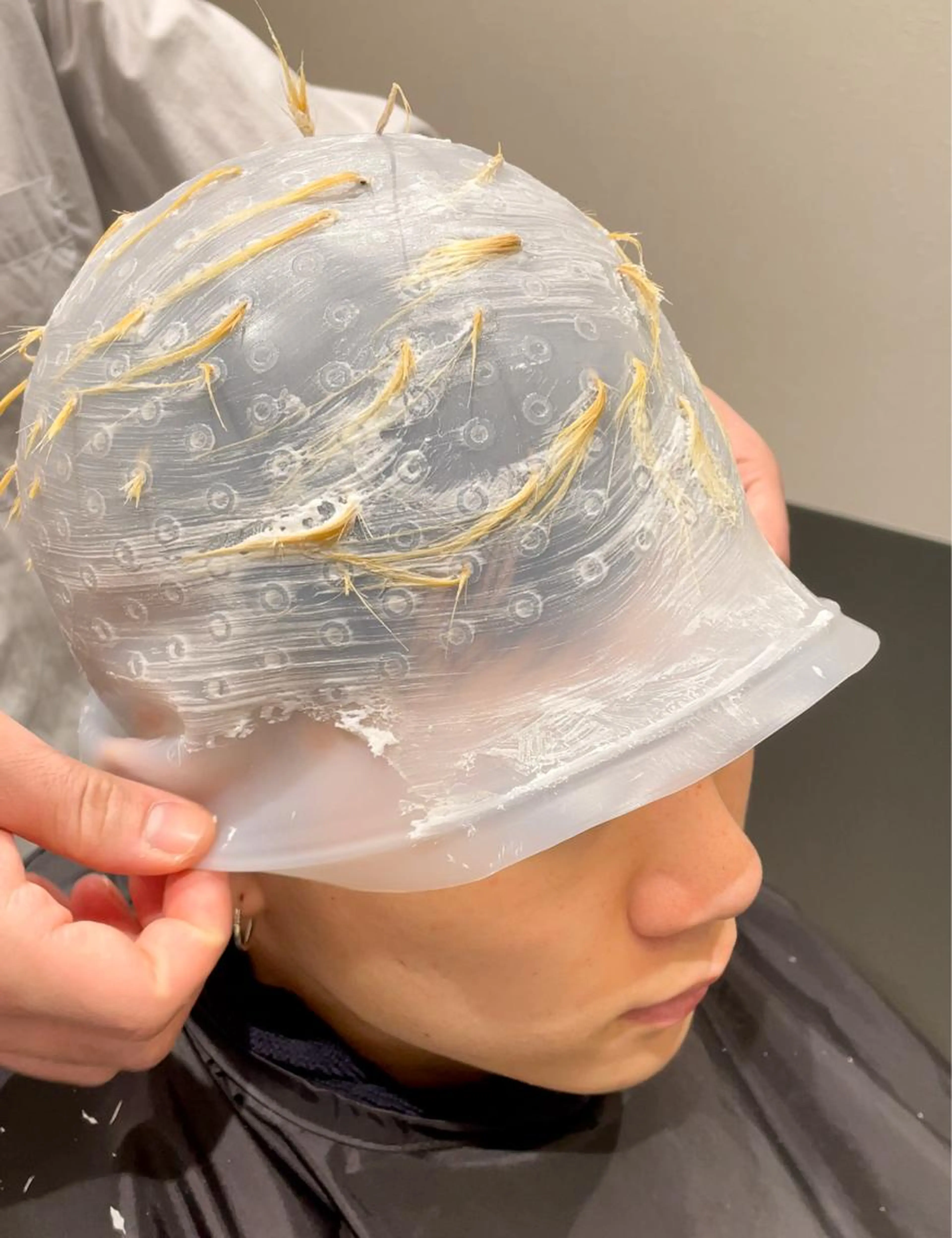 カット+メッシュキャップカラー　撮影*の写真