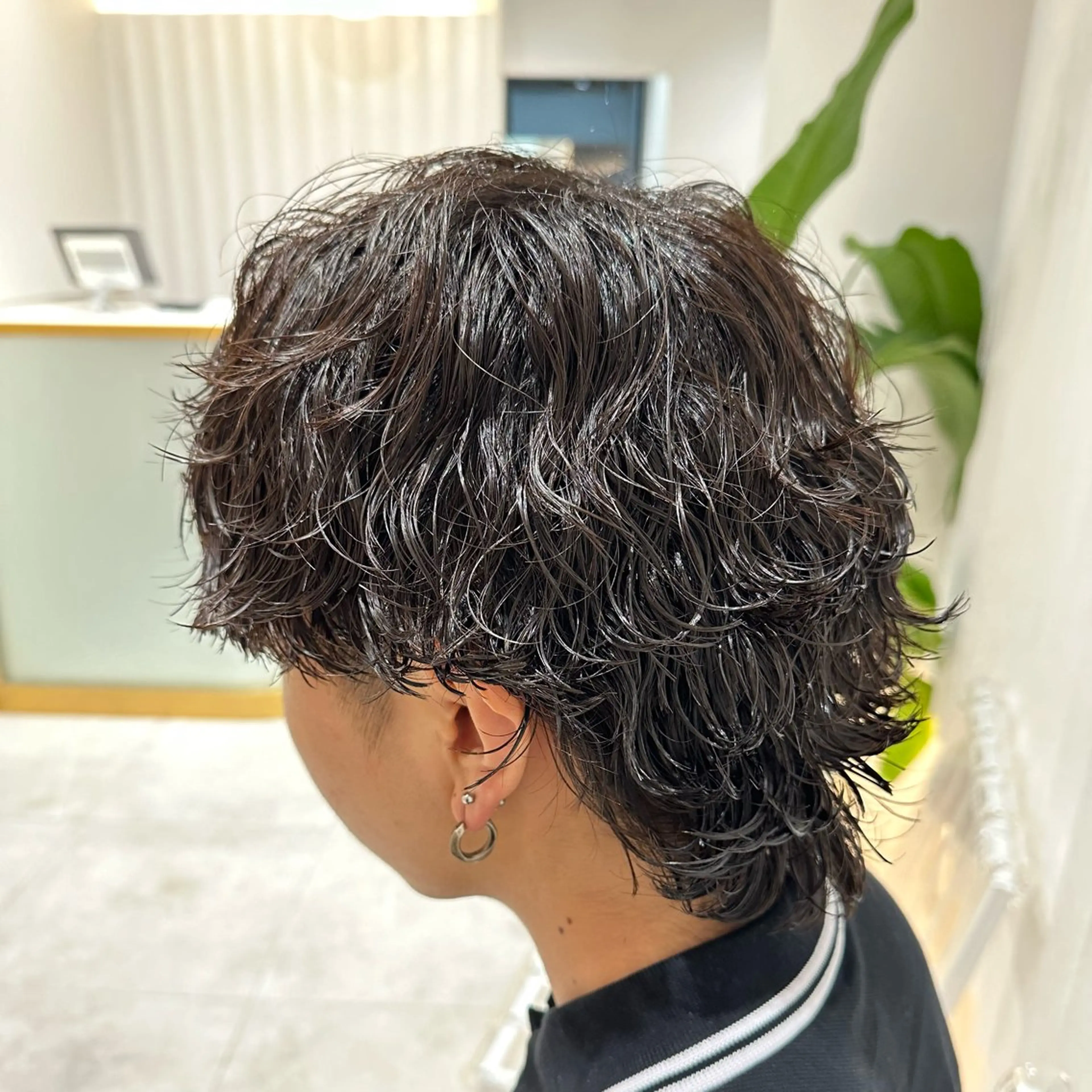 パーマ メンズ メンズパーマ メンズウルフカット ウルフカット 曲がる縮毛矯正/メン ズカット髪質改善のヘアスタイル