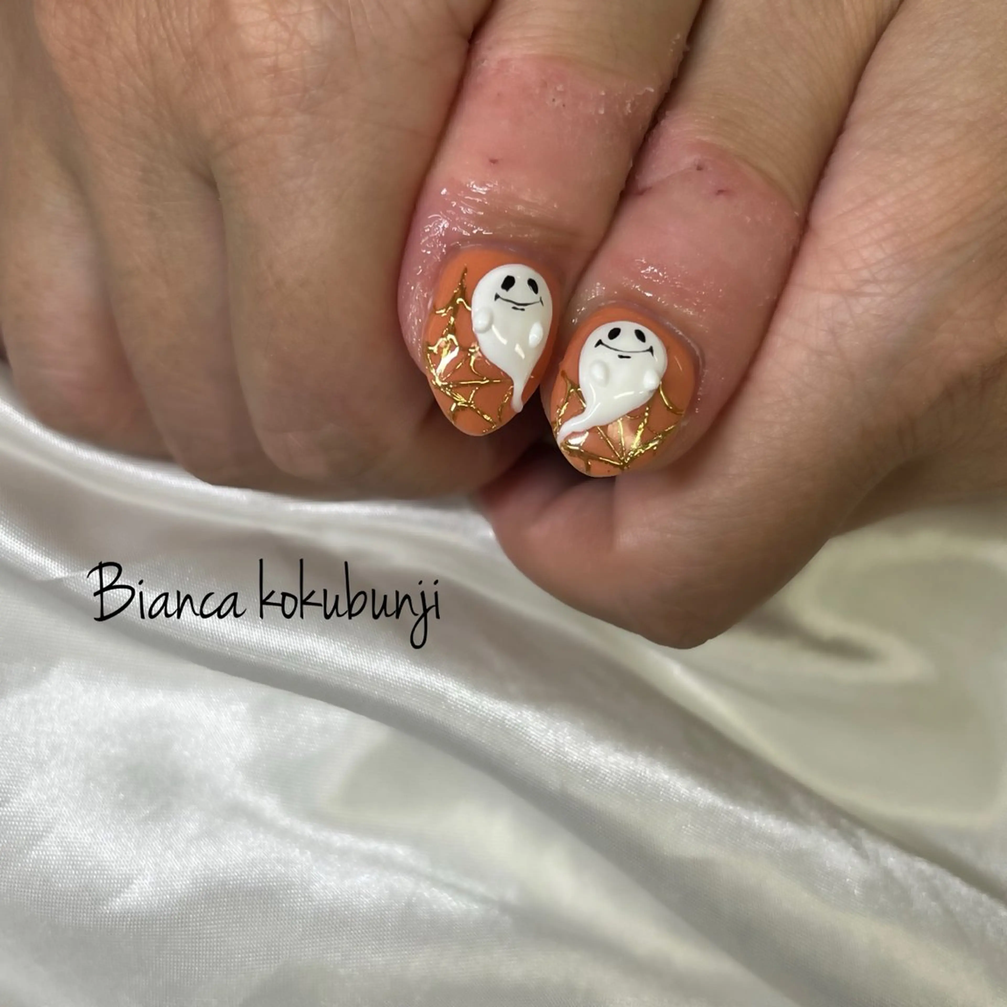ネイル ハロウィン ぷっくりネイル ハンドネイル Bianca☁国分寺 🤍店長/黒木愛美のネイルデザイン