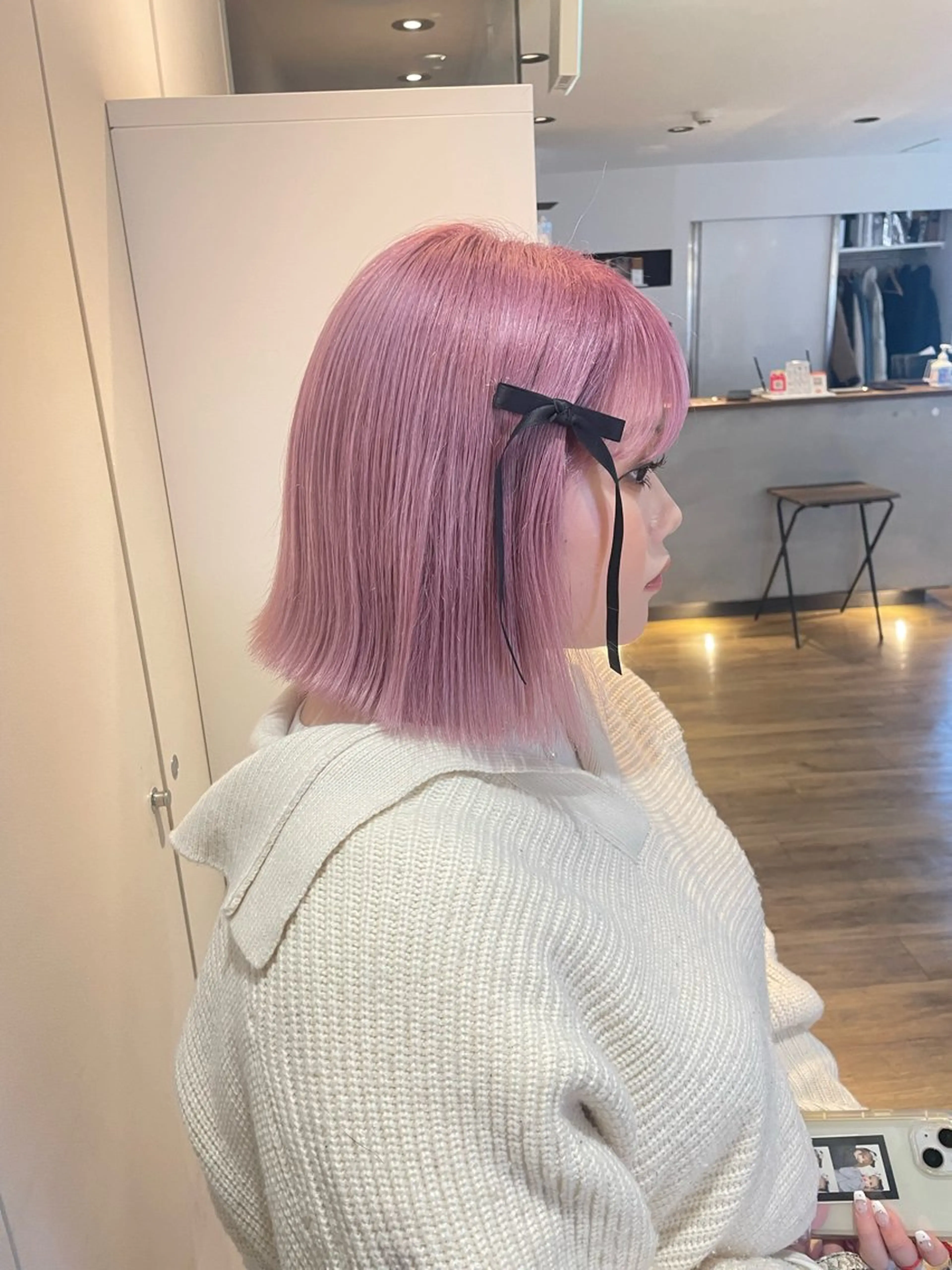 ミディアム 前田 菜奈子のヘアスタイル