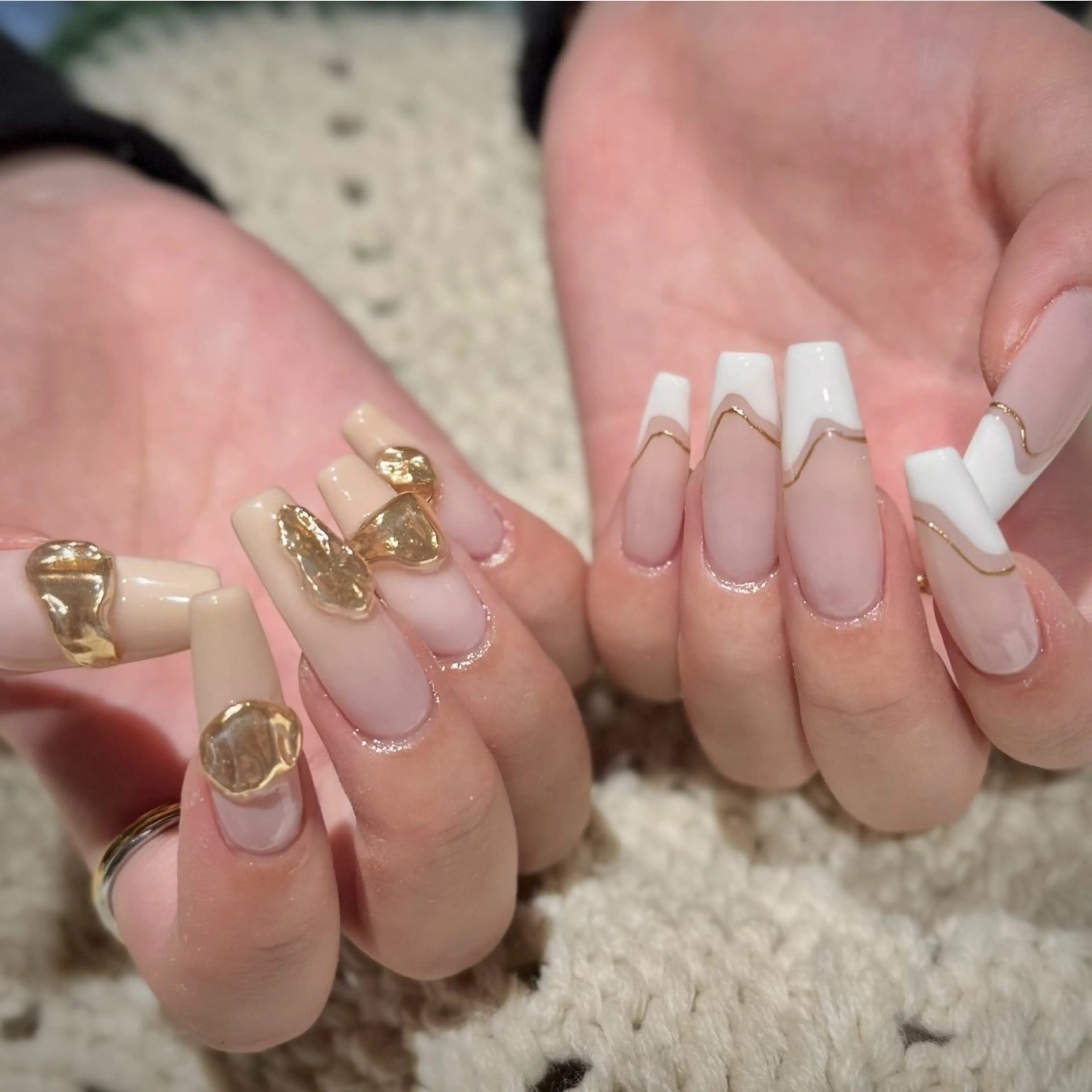 ネイル ロングネイル ハンドネイル m kaori𓃟のネイルデザイン