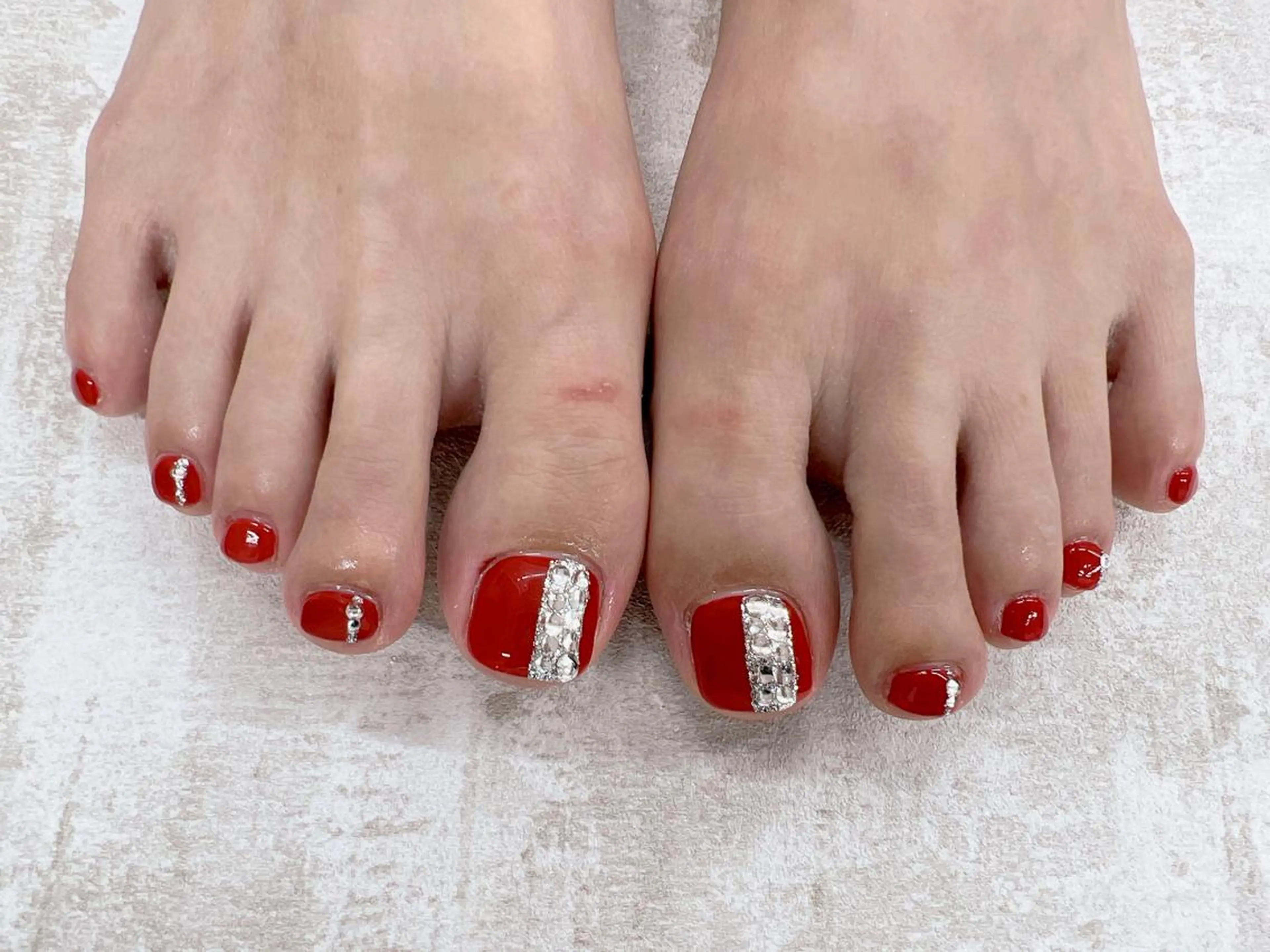 ［ソフトジェルオフ無料、ケア込み］footシンプルデザイン$5980の写真