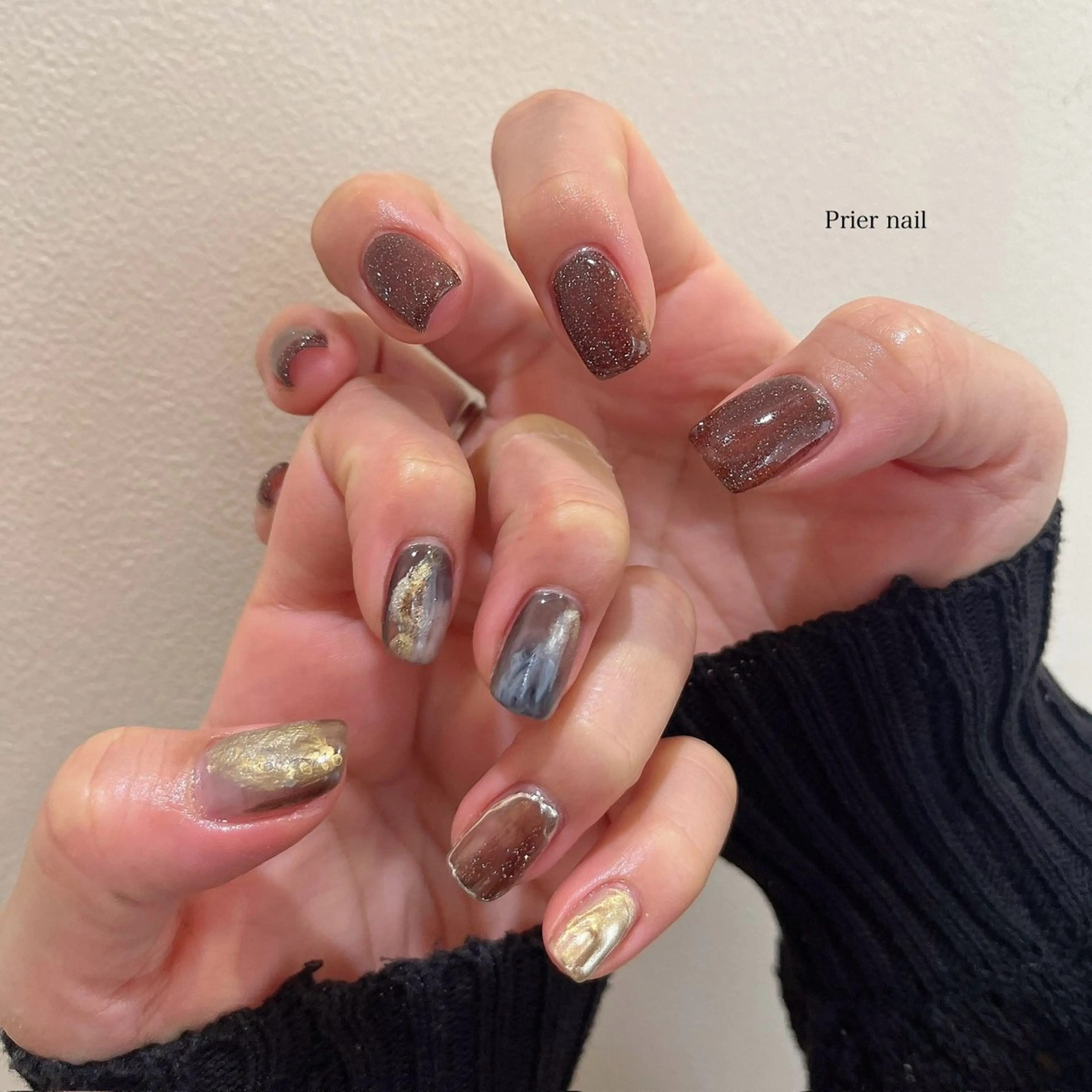 ネイル アートネイル フラッシュネイル ニュアンスネイル Prier×Kew hair所属・Prier nailのネイルデザイン