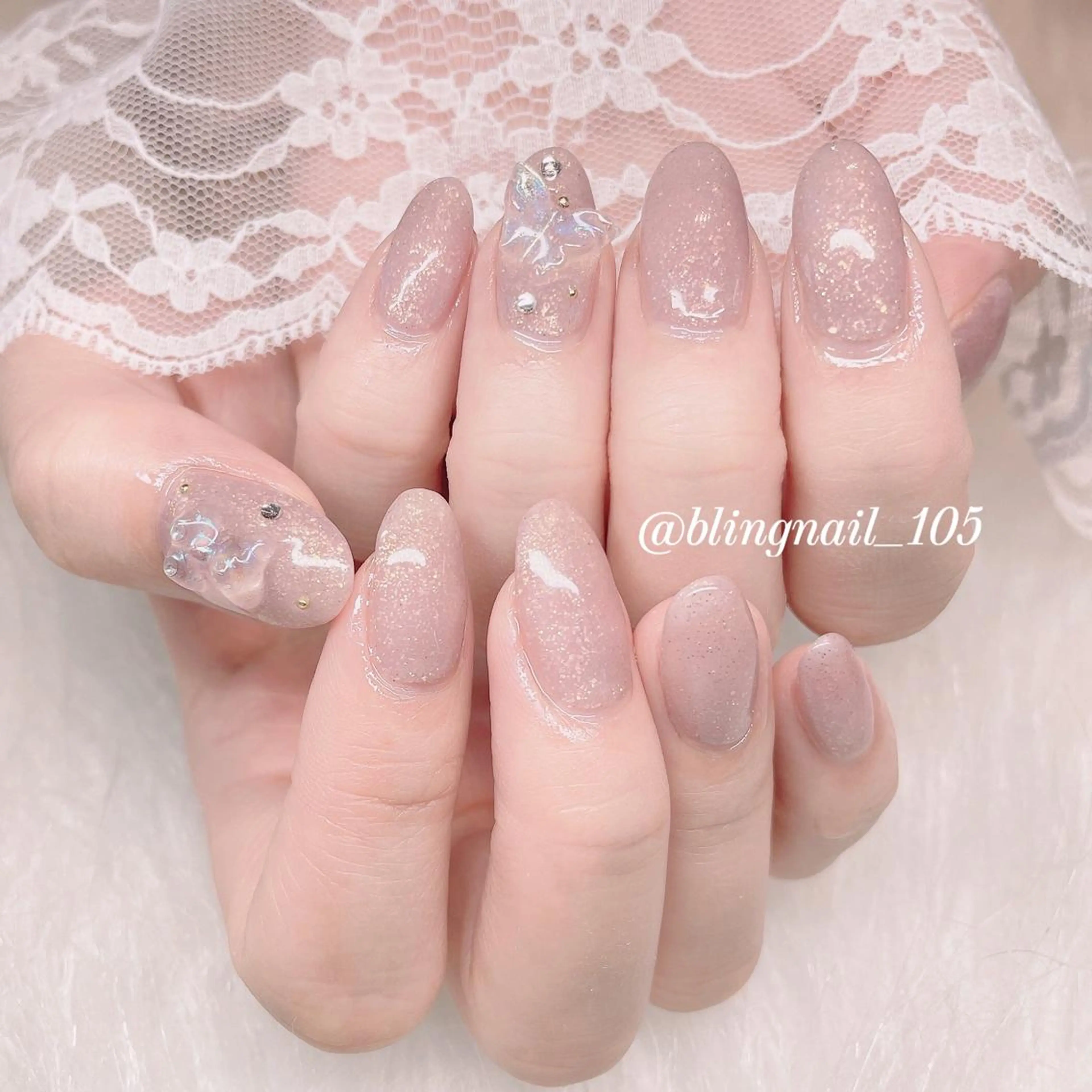 ネイル 23時まで❤︎韓国、 ワンホンネイルのネイルデザイン