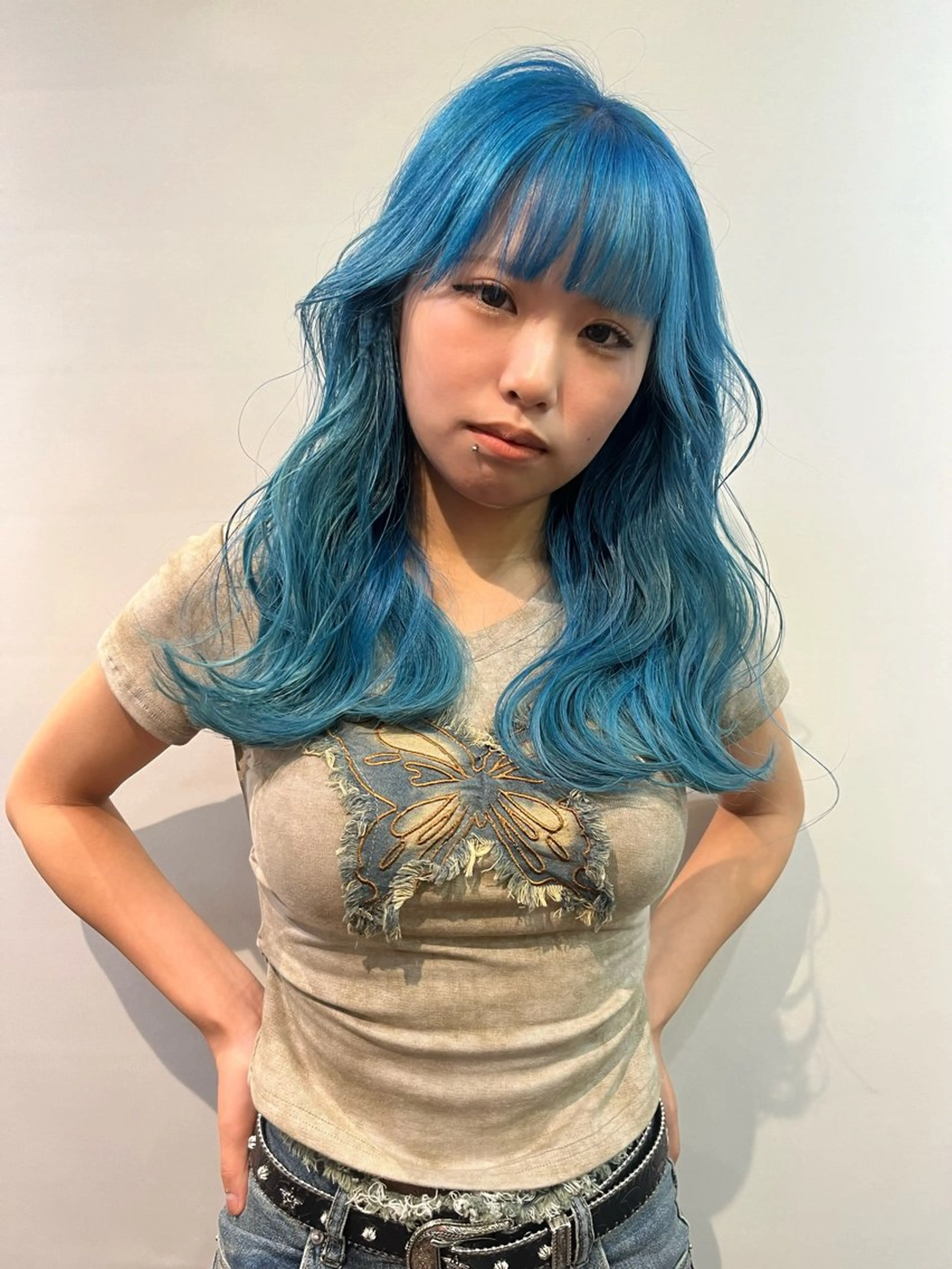 セミロング カラー 💖デザインカラー/ タダ ハナカ💖のヘアスタイル