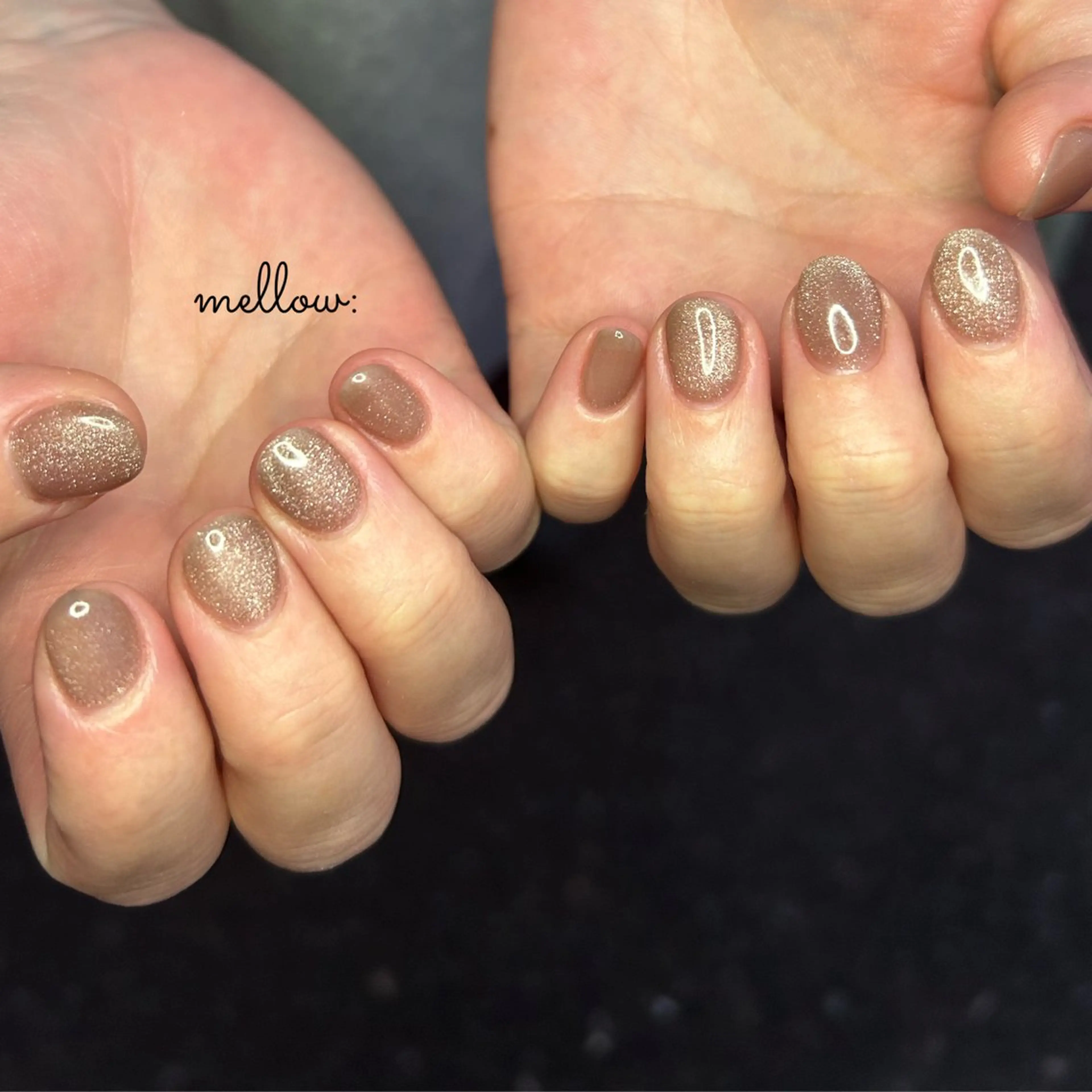 ネイル ワンカラーネイル mellow:ｸﾙﾐ ﹡˖˟༝🎀˖˟ ༝のネイルデザイン