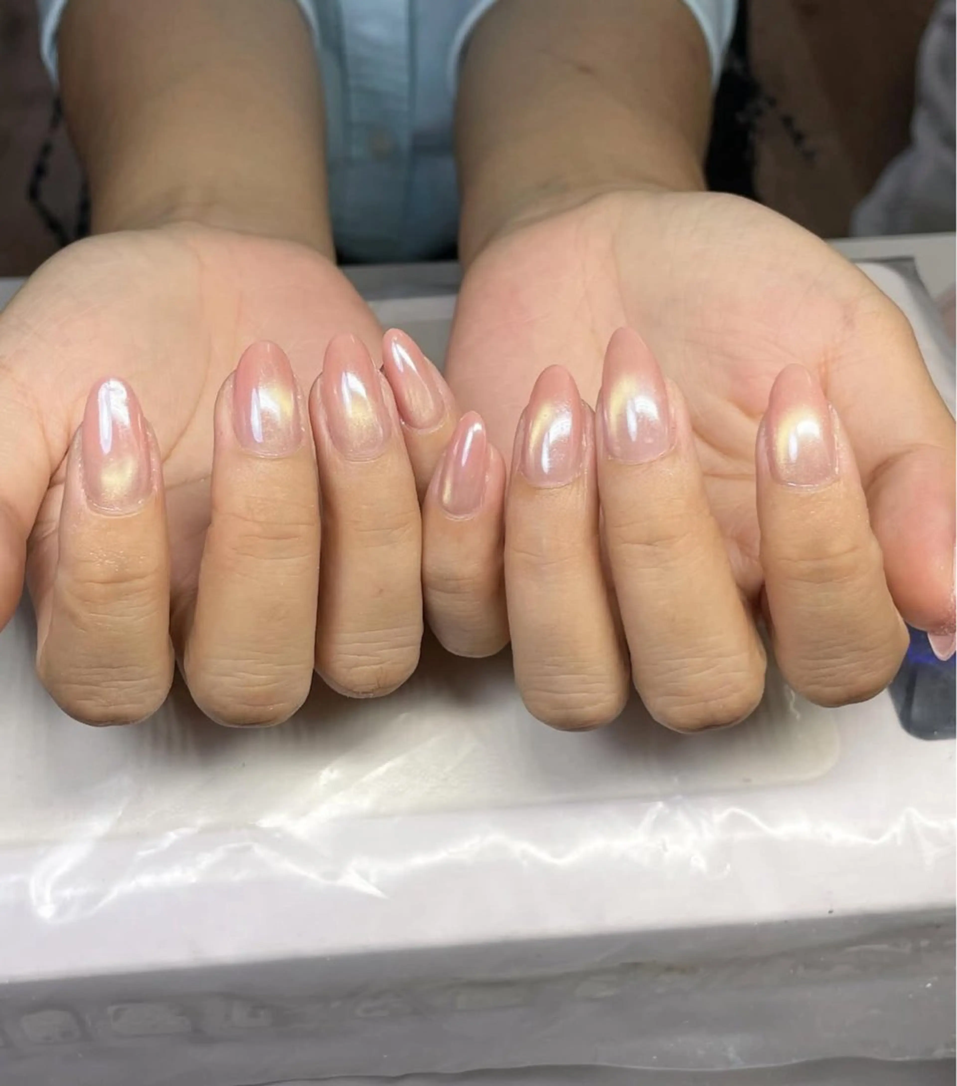 ネイル チークネイル フレンチネイル グラデーション キラキラネイル 韓国ネイル Minette nailHuongのネイルデザイン