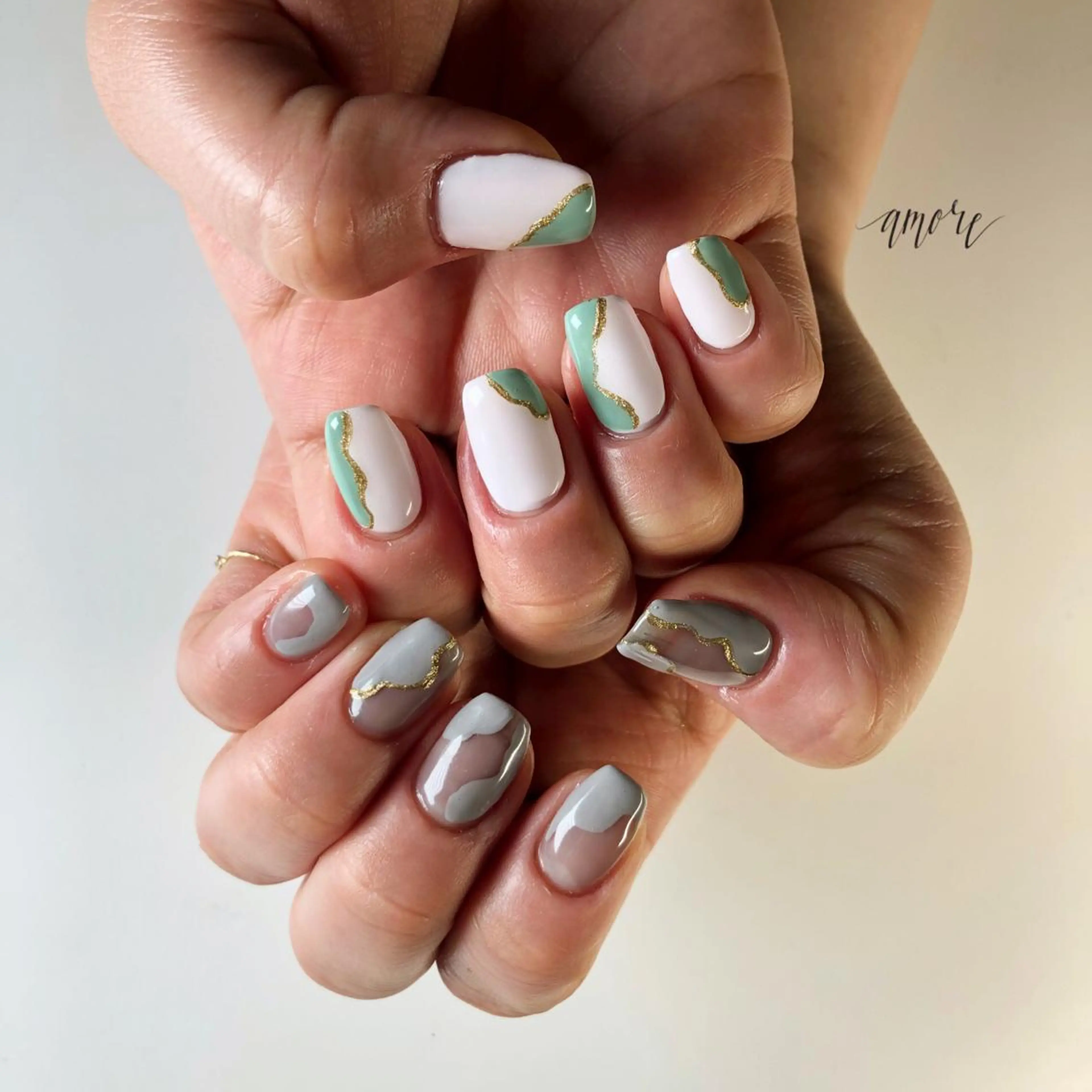 ネイル クリアネイル ジェルネイル ニュアンスネイル 春ネイル スクエアネイル You kyehwaのネイルデザイン