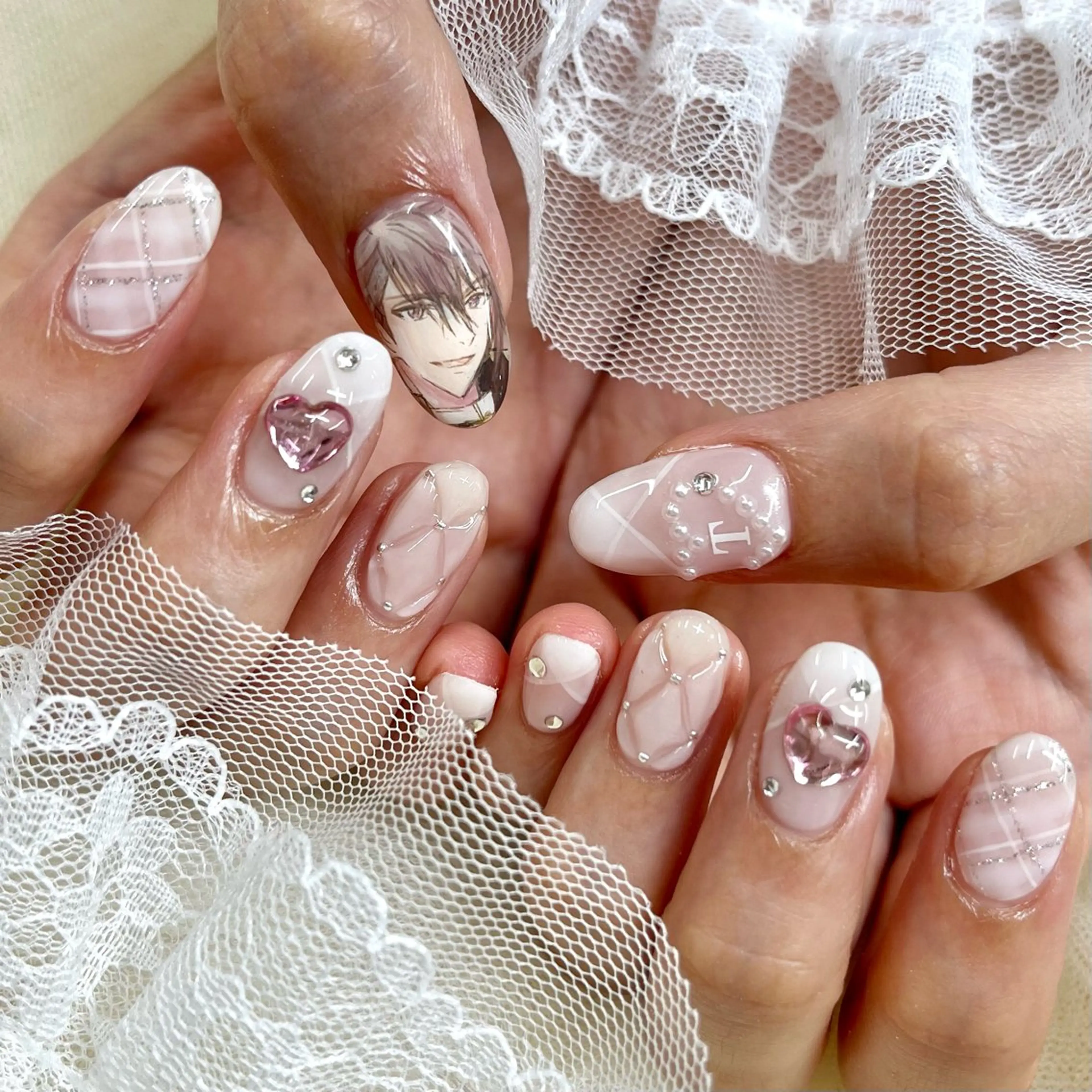 ネイル ハート ハンドネイル 池袋痛ネイル Nok. 渡辺のネイルデザイン