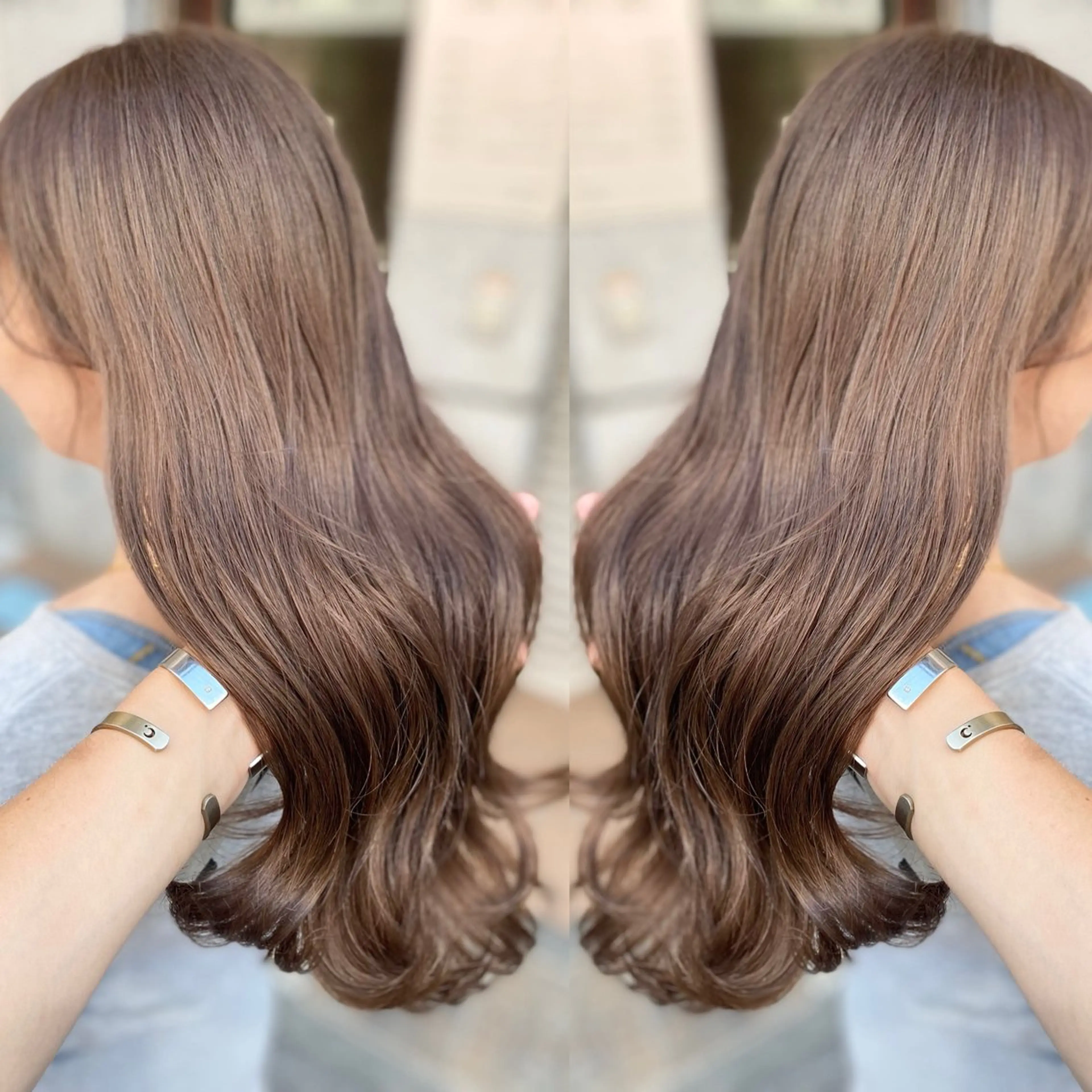 セミロング カラー パーマ ヘアアレンジ アッシュ バレイヤージュ ベージュカラー ブリーチ 透明感カラー ヘアカラー トリートメント 👑指名率No.1 👑坂口飛翔のヘアスタイル