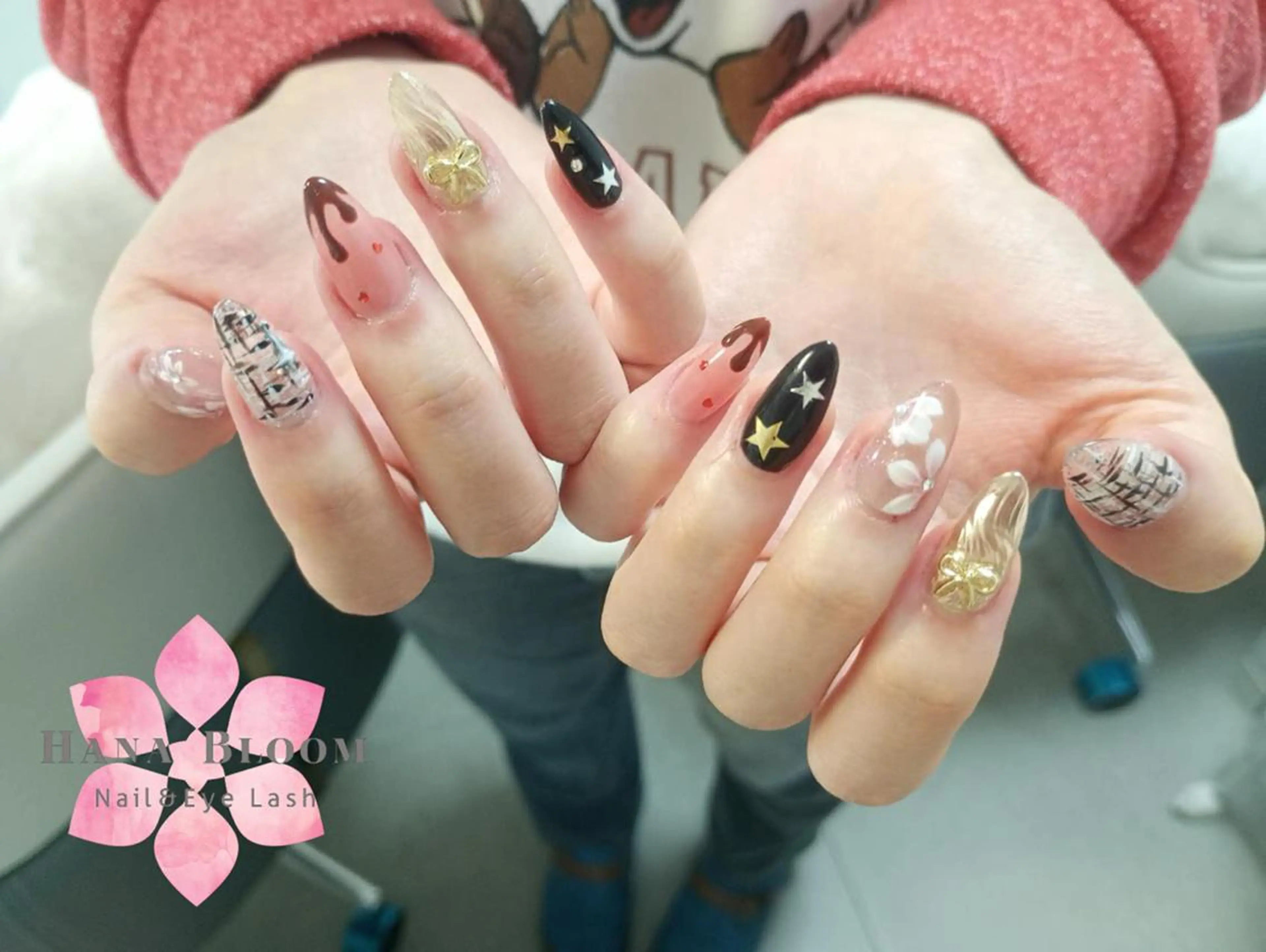 ネイル チークネイル 長さ出し フレンチネイル ジェルネイル マグネットネイル ハンドネイル ハンドケア Hana Bloom Nail 渋谷道玄坂のネイルデザイン