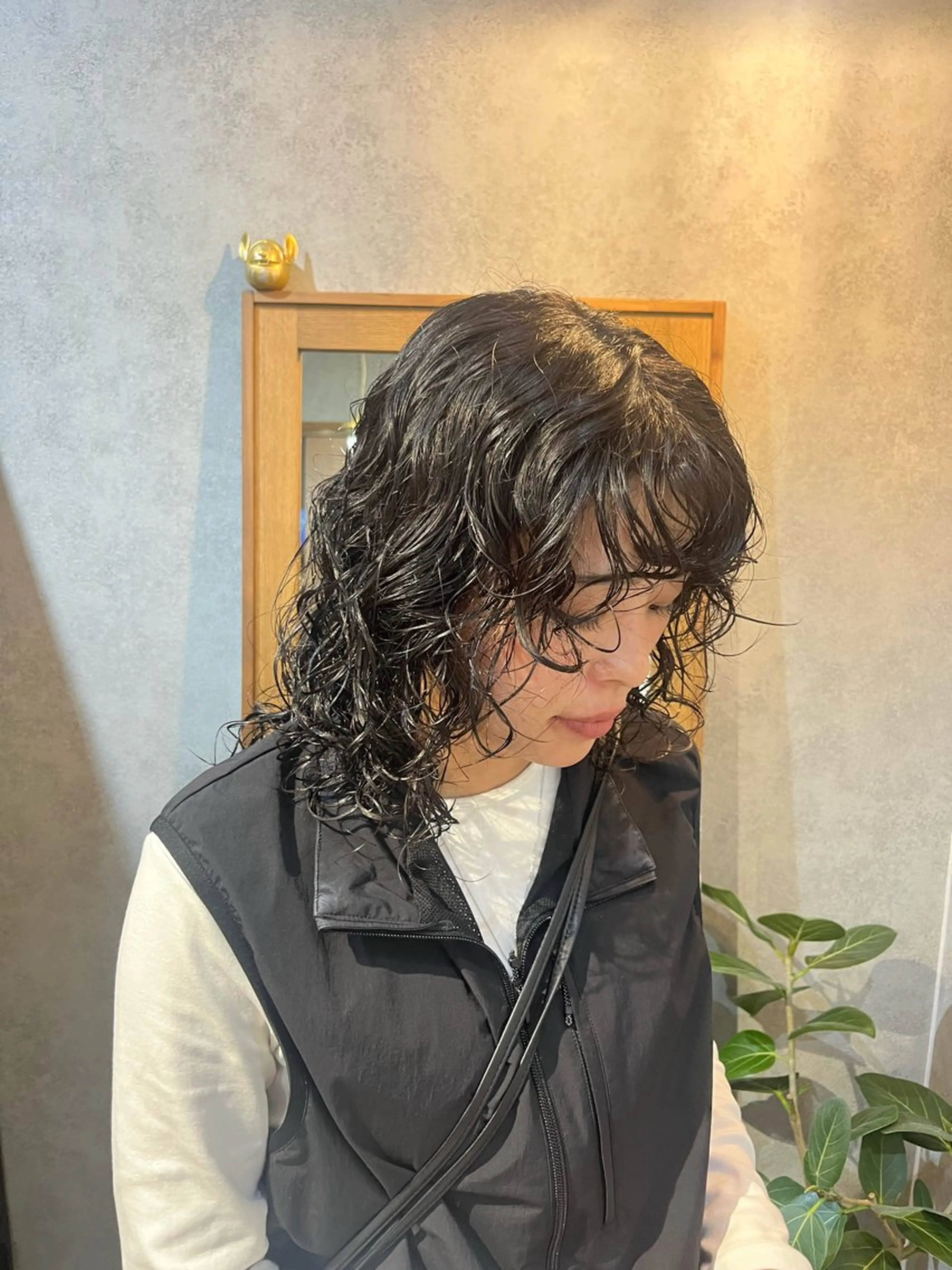 ミディアム パーマ 外国人風カラー 暖色カラー/パラッと Bob/モエのヘアスタイル