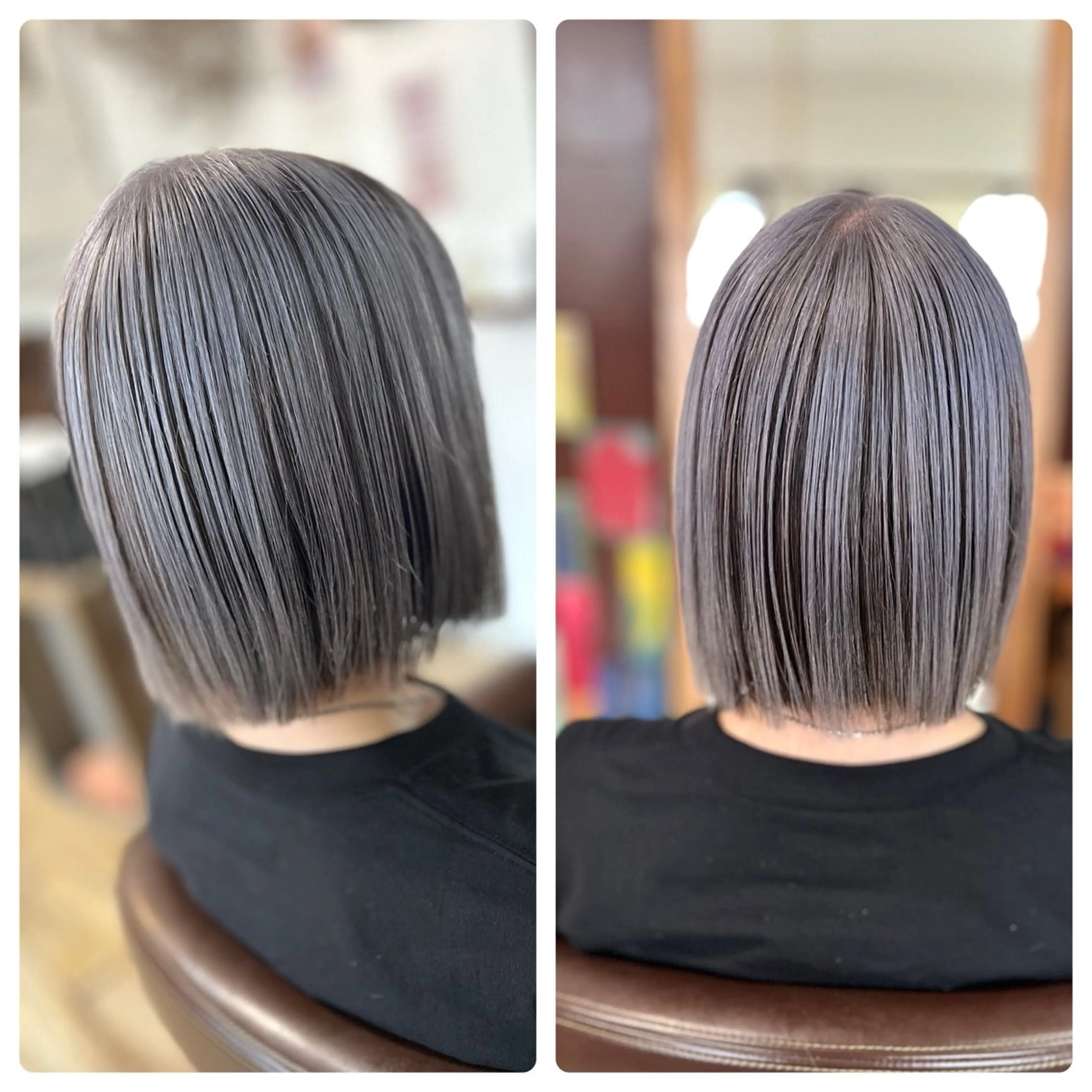 ミディアム カラー ブリーチ シルバー ヘアカラー トリートメント Style Tのヘアスタイル