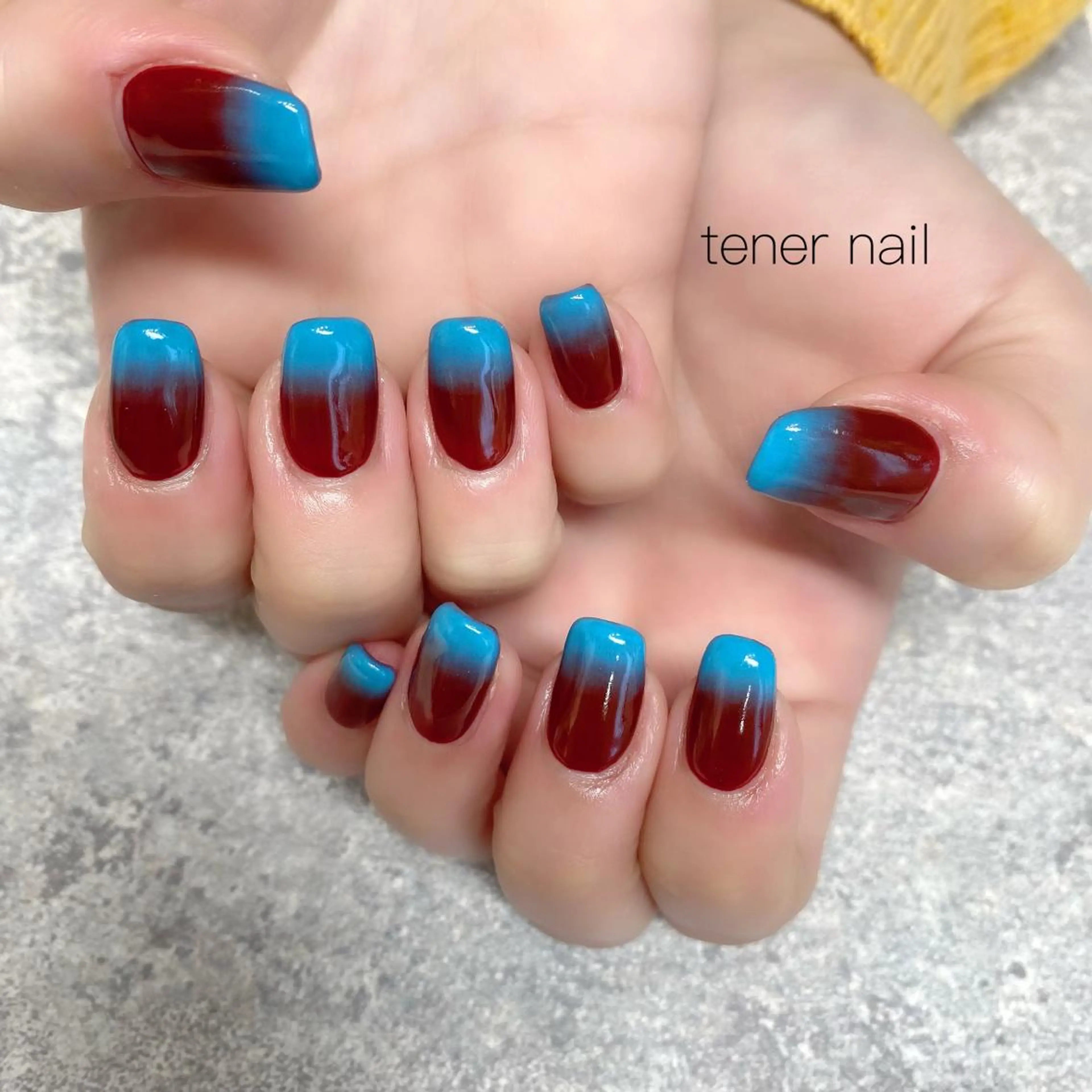 ネイル ブルー ボルドー tener  nail  テネルネイル所属・テネルネイル tener nailのネイルデザイン