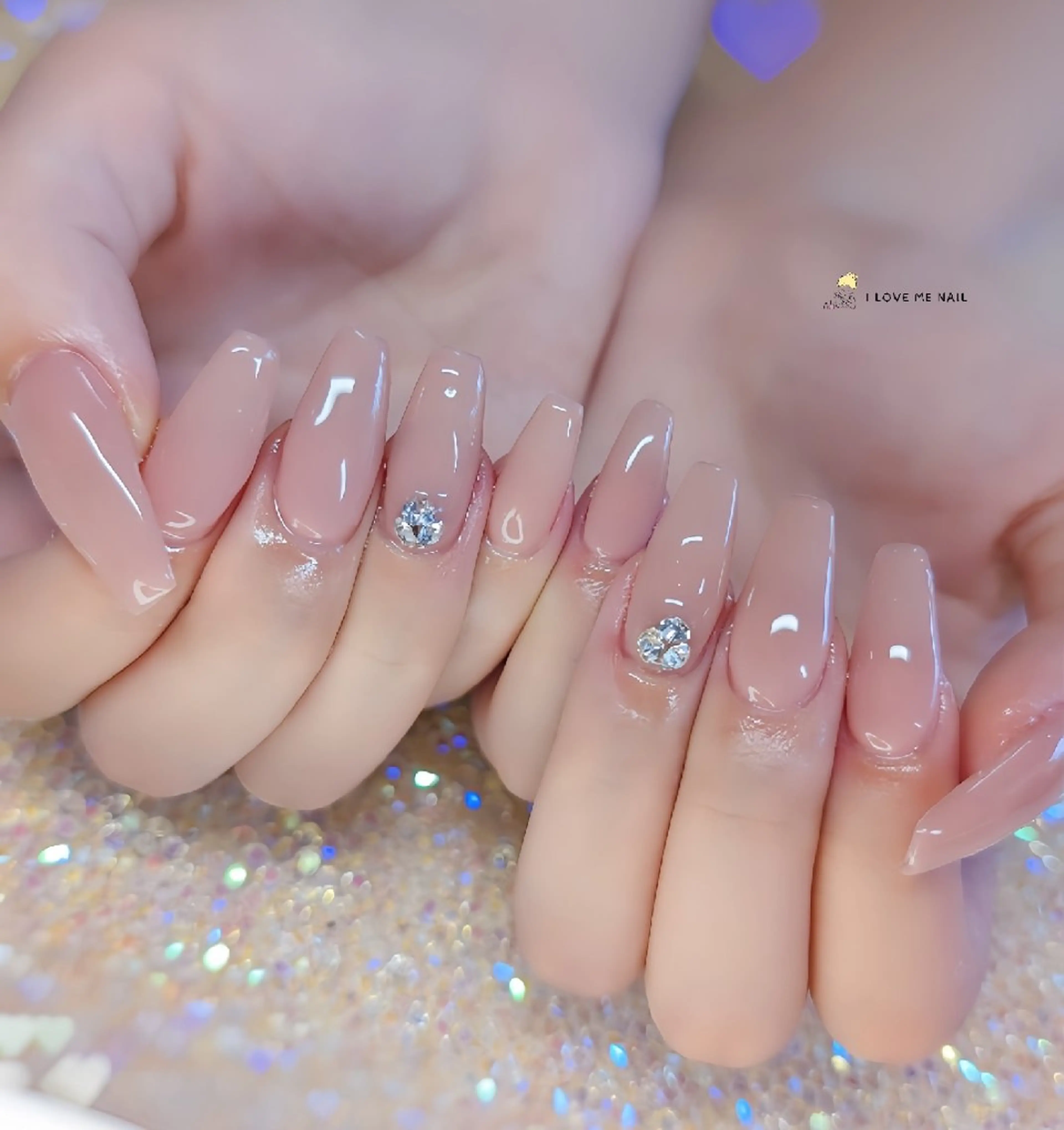 ネイル 長さ出し ハート 韓国ネイル マグネットネイル ニュアンスネイル ハンドネイル I LOVE ME NAIL.｡.:*♡のネイルデザイン