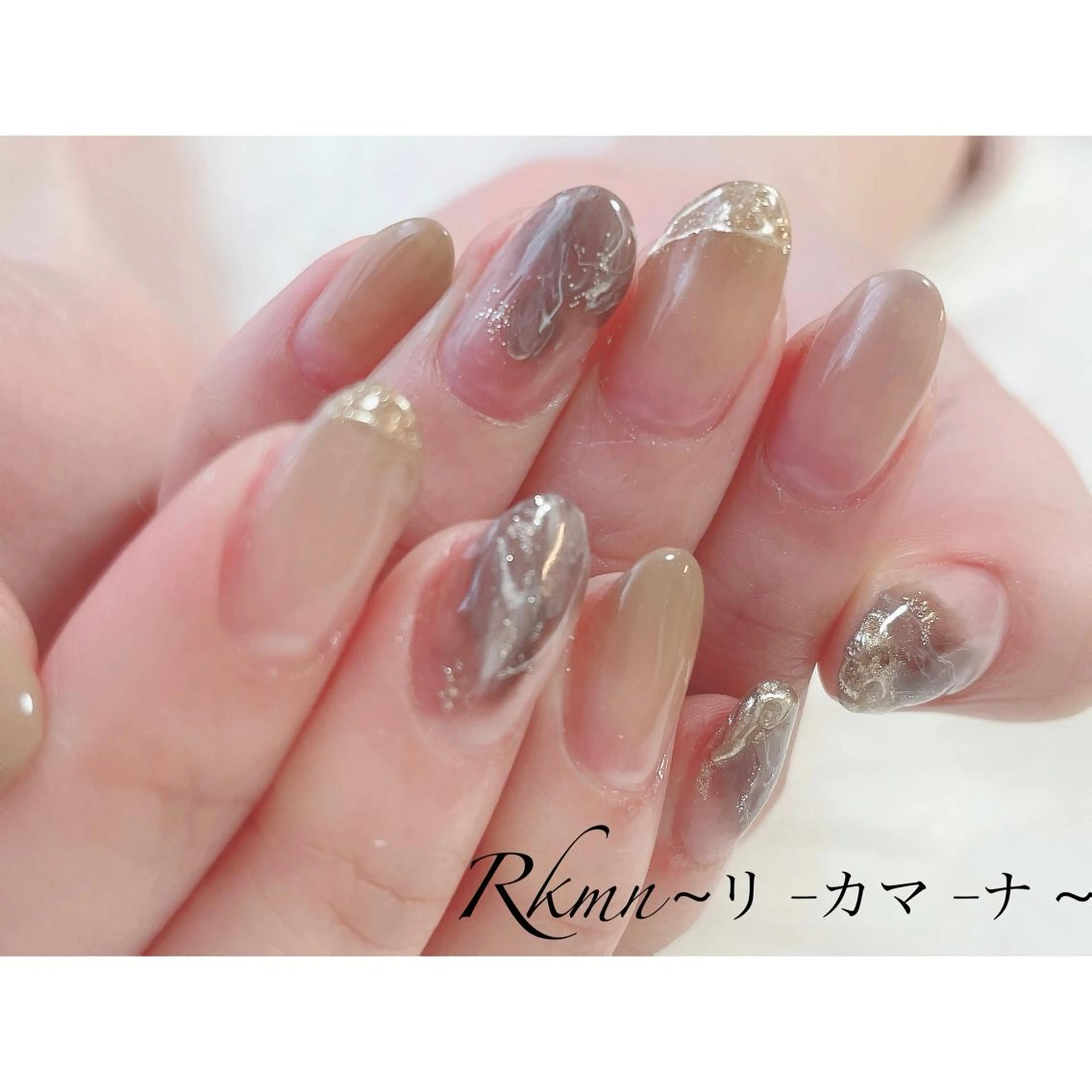 ネイル アートネイル フレンチネイル ジェルネイル グラデーション ミラーネイル ハンドネイル フットネイル ハンドケア Rkmn ~リ-カマ-ナ~のネイルデザイン