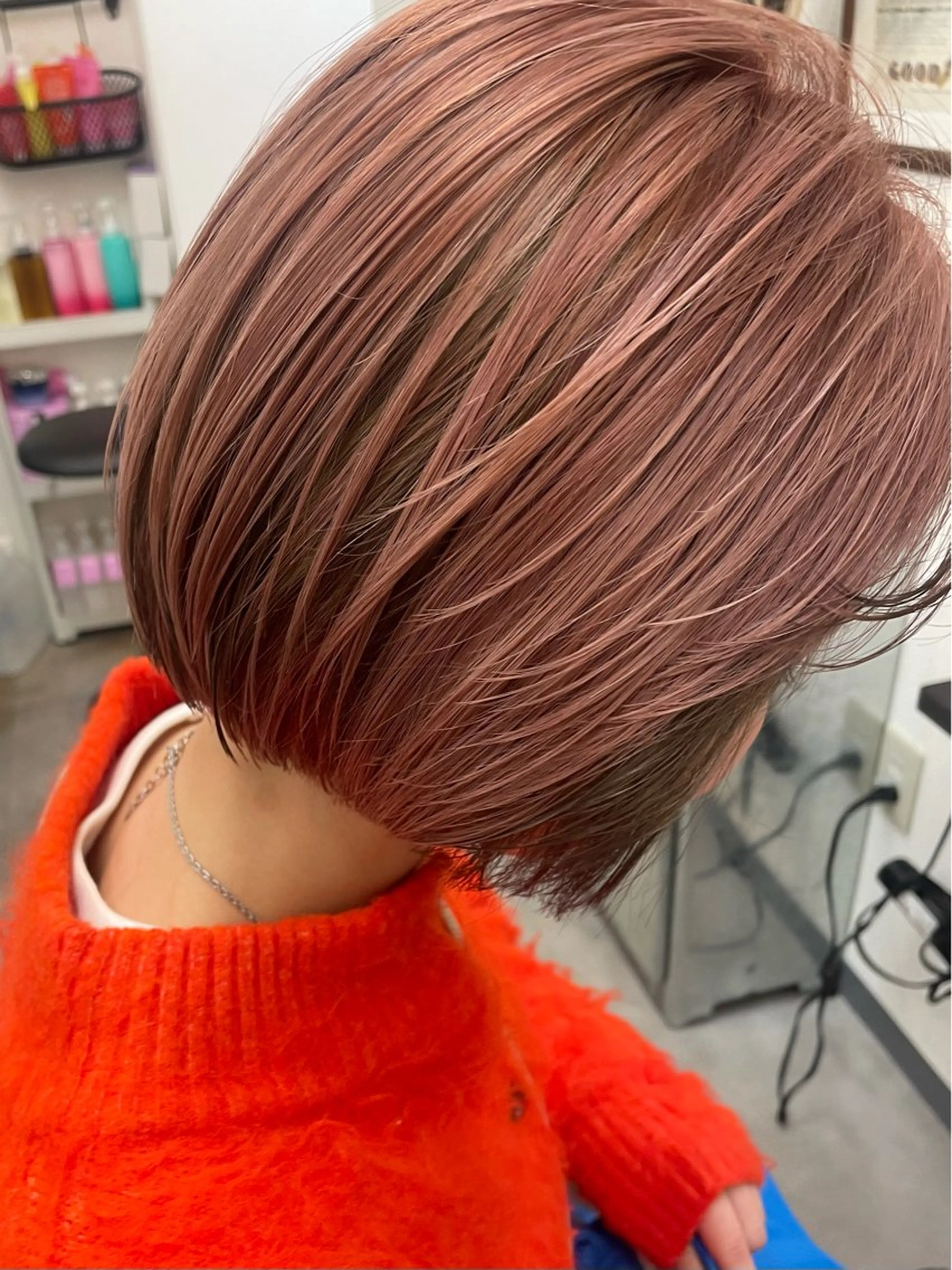 ショート カラー 艶カラー🌙縮毛矯正 /ボブ【Reina】のヘアスタイル