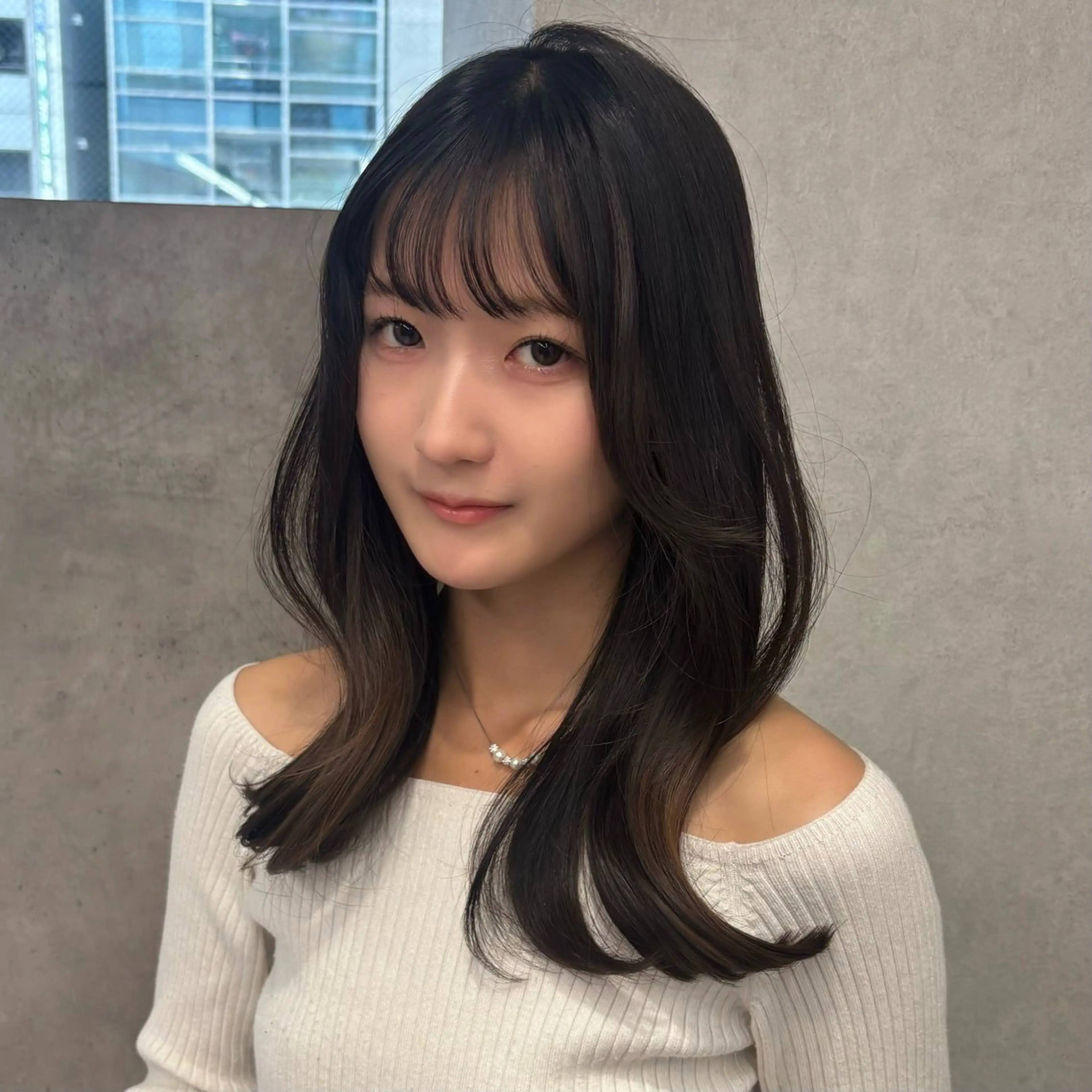 ミディアム 結べるレイヤーカット /カラー/あさかのヘアスタイル