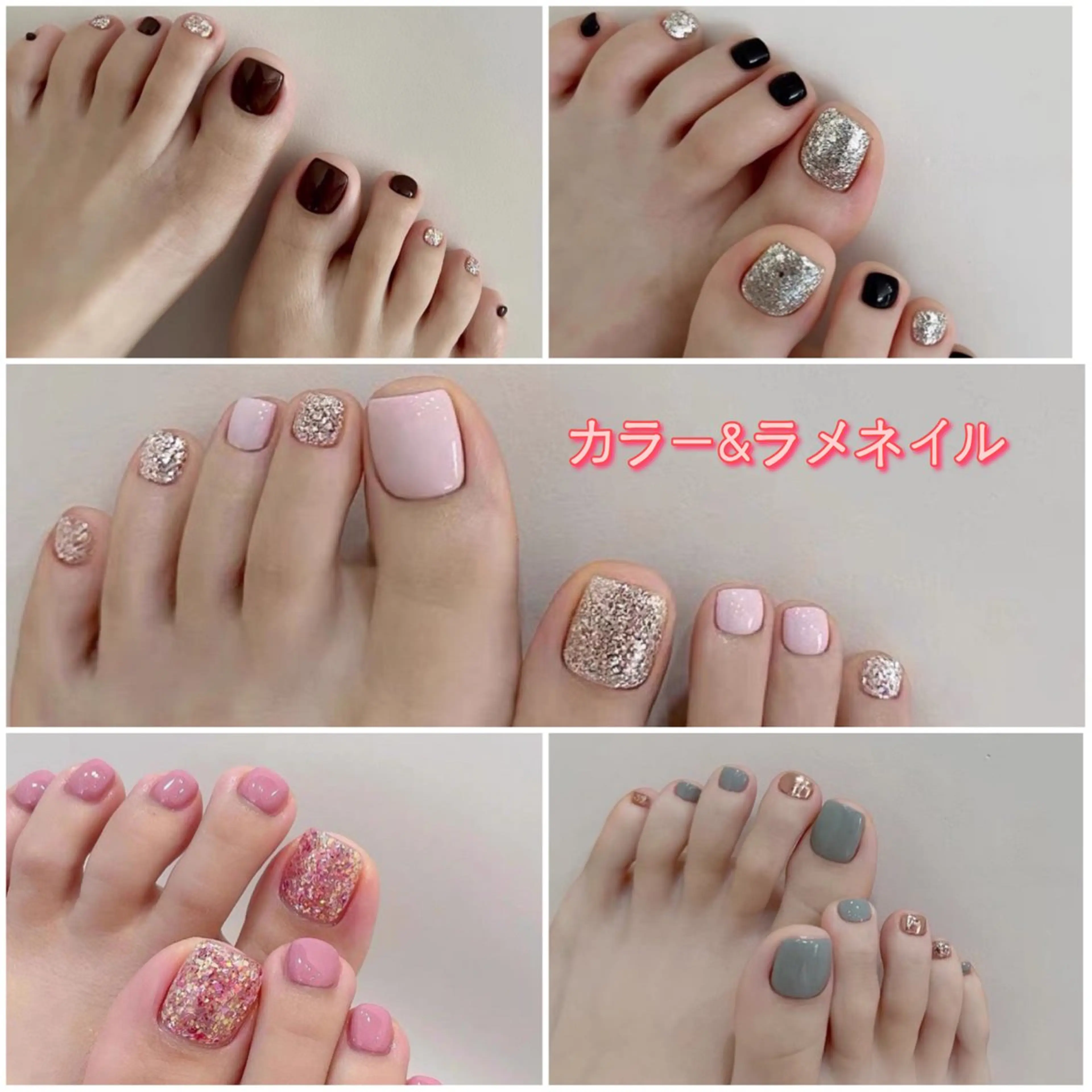 【FOOT】カラー&ラメネイルの写真