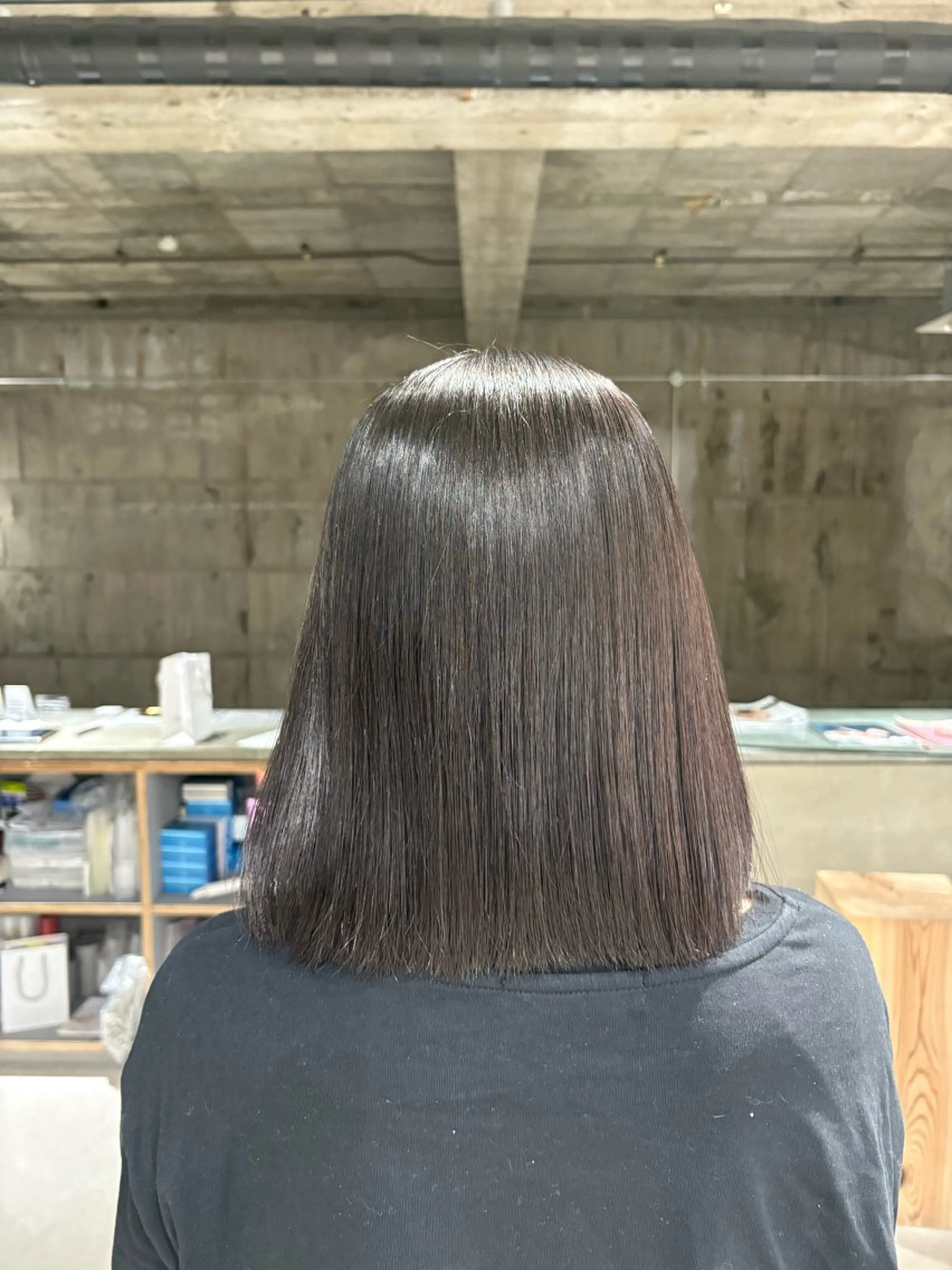 ミディアム 縮毛矯正 酸性ストレート 縮毛矯正 玉置 七海のヘアスタイル