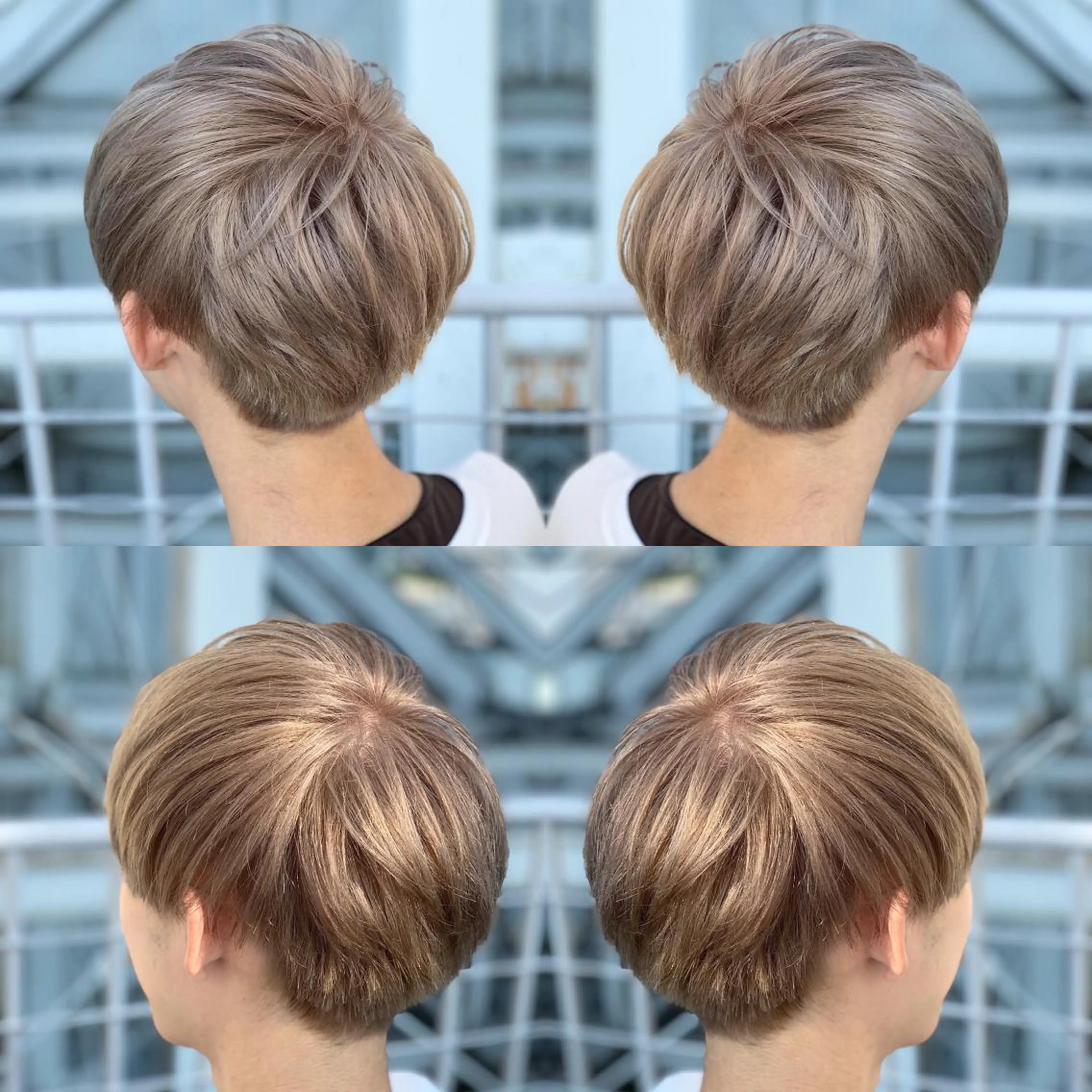 ショート カラー ヘアアレンジ メンズ ヘアカラー トリートメント 髪質改善×ハイトーン 中田啄也のヘアスタイル