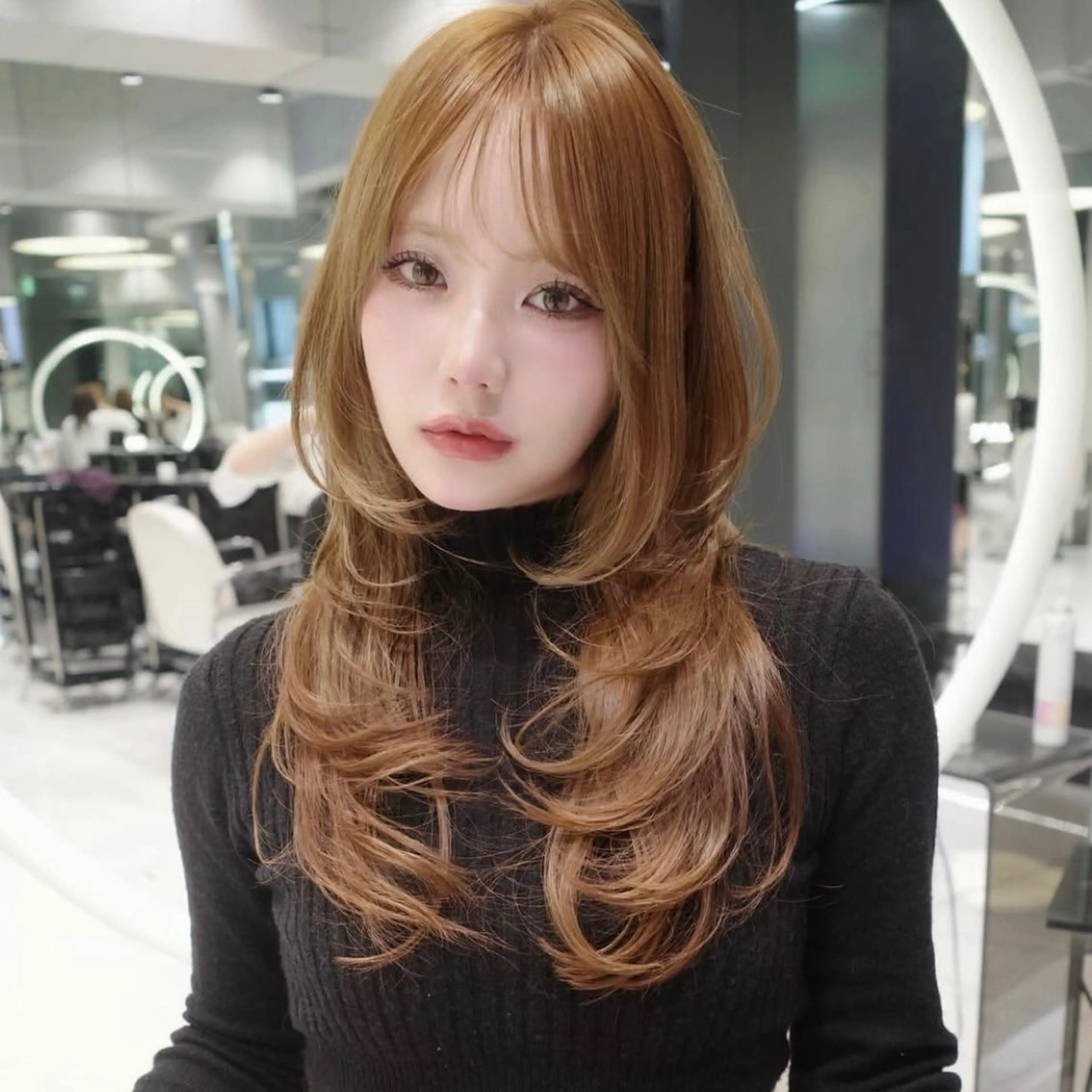 ロング カラー くびれヘア 顔周りカット ハイレイヤー 韓国風ヘア レイヤーカット カット ヘアカラー トリートメント 🫧Nao/ 大宮ハイレイヤー🫧のヘアスタイル