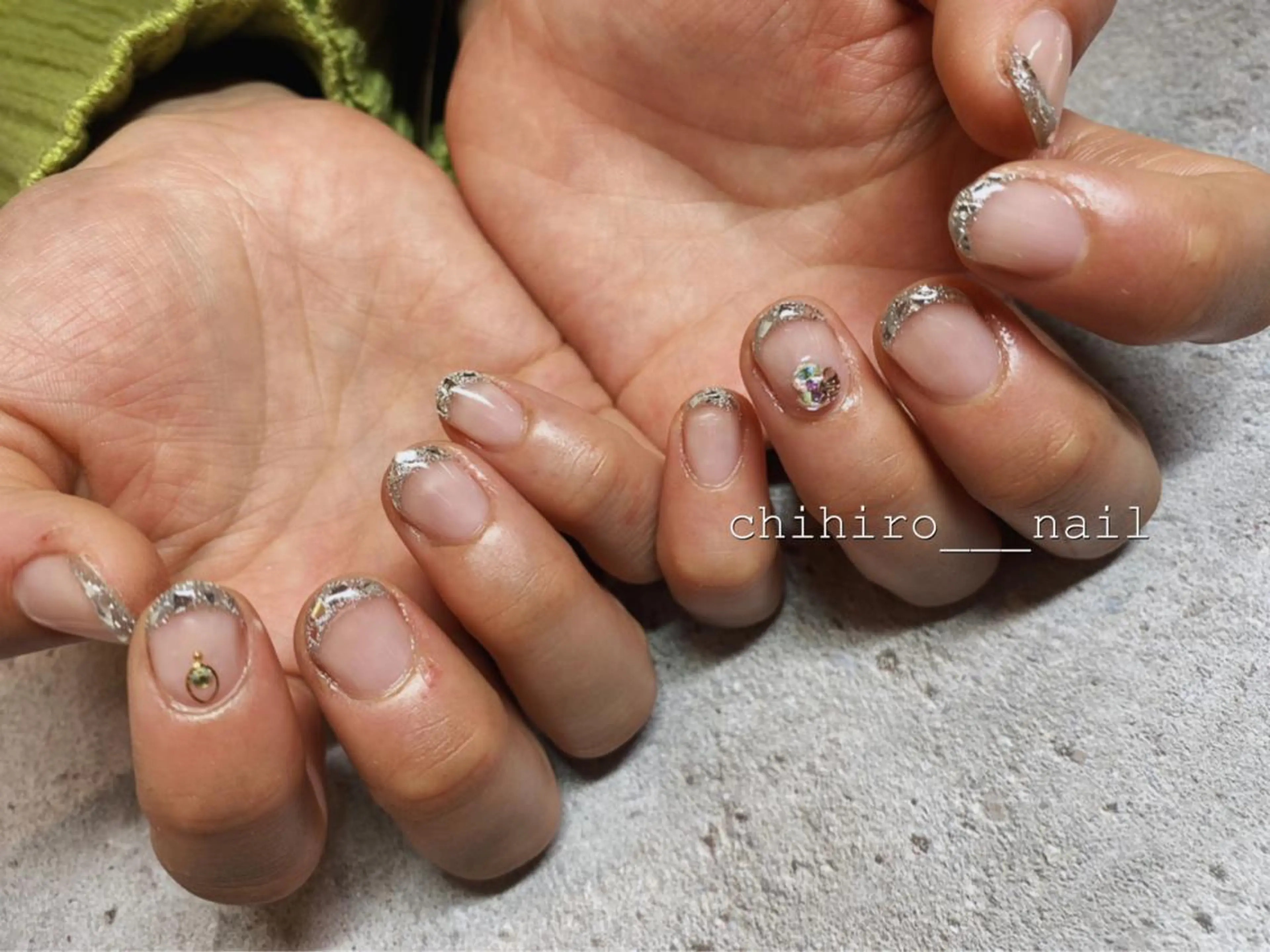 ショート カラー ネイル アートネイル フレンチネイル ジェルネイル マグネットネイル ニュアンスネイル chihiro 小路ネイルのネイルデザイン
