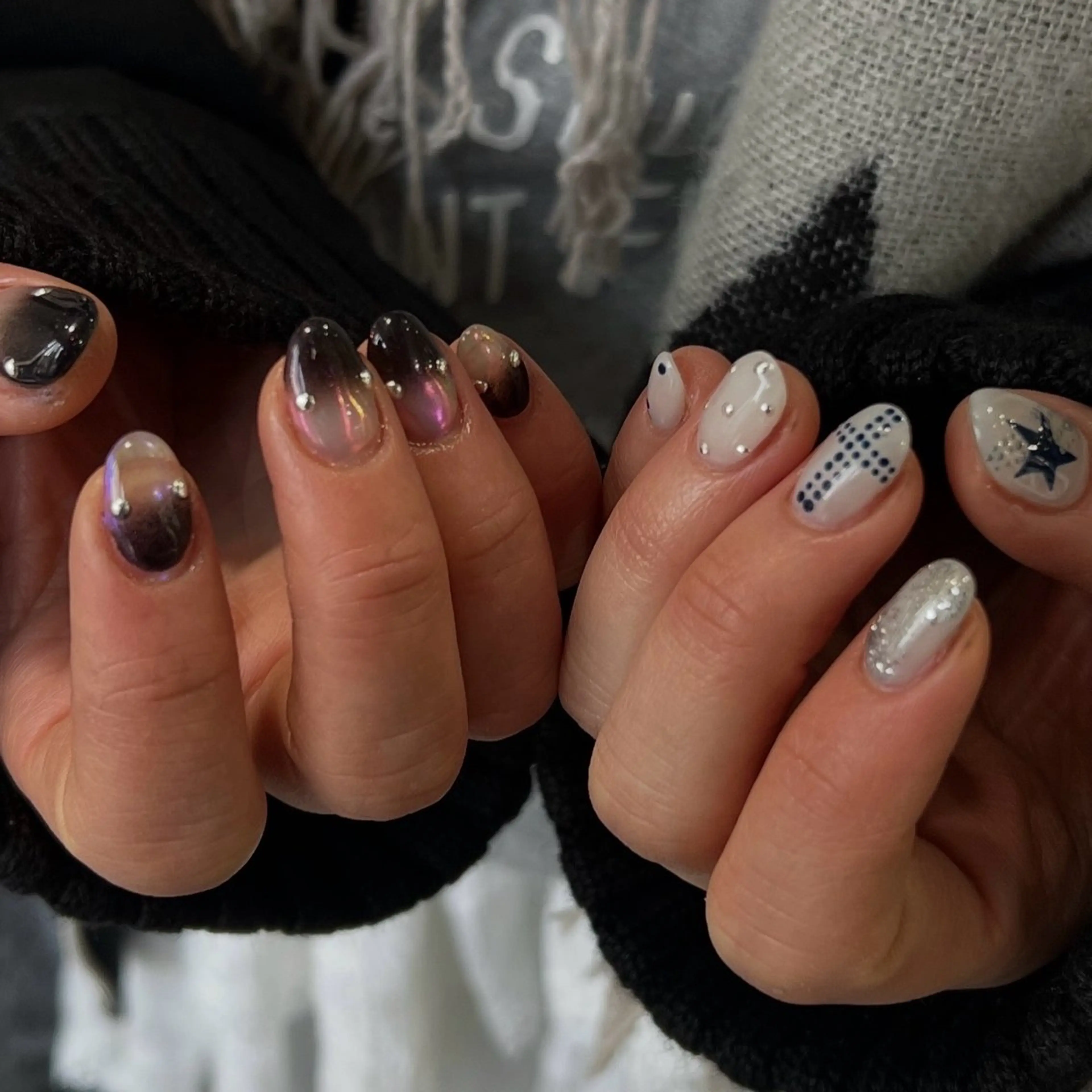 ネイル ハンドネイル Hata nail 🎀個性派ニュアンスのネイルデザイン