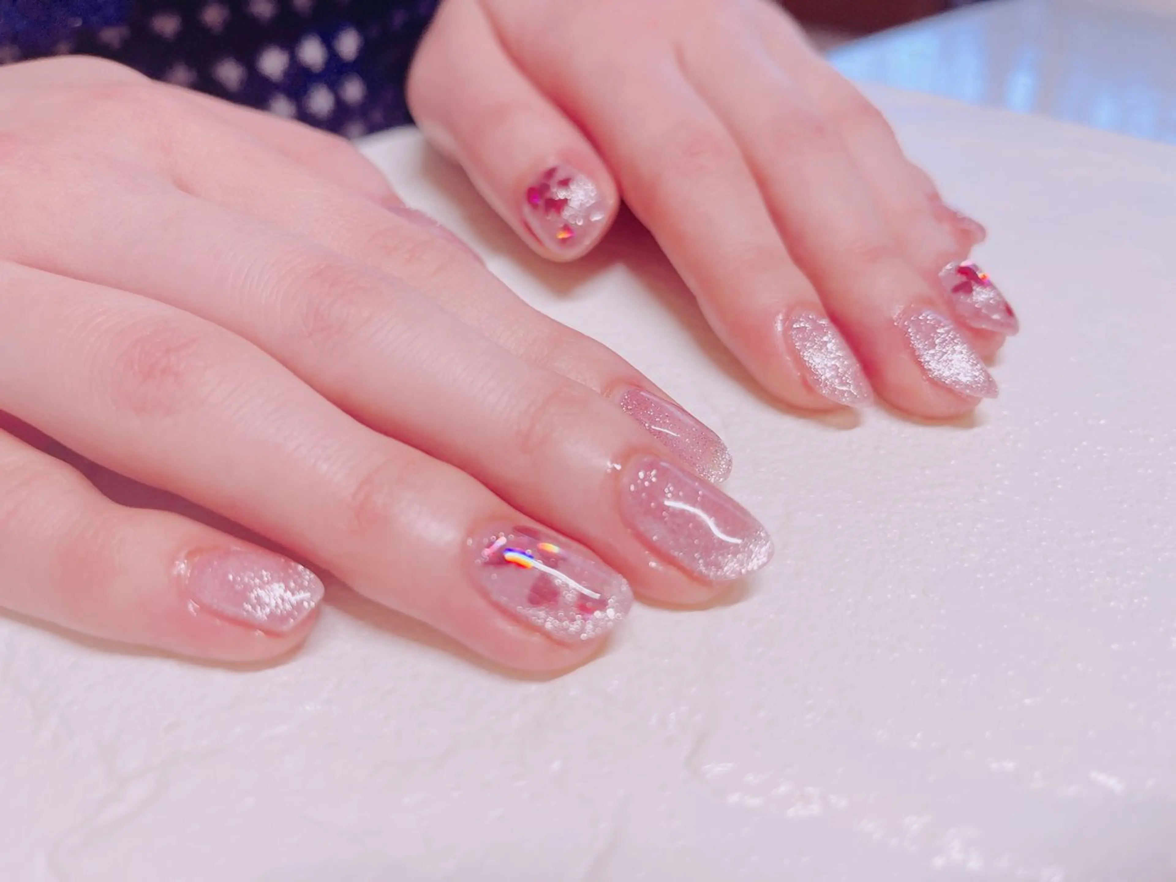 ネイル フラッシュネイル フラッシュマグ ハート ハンドネイル happiness nailのネイルデザイン