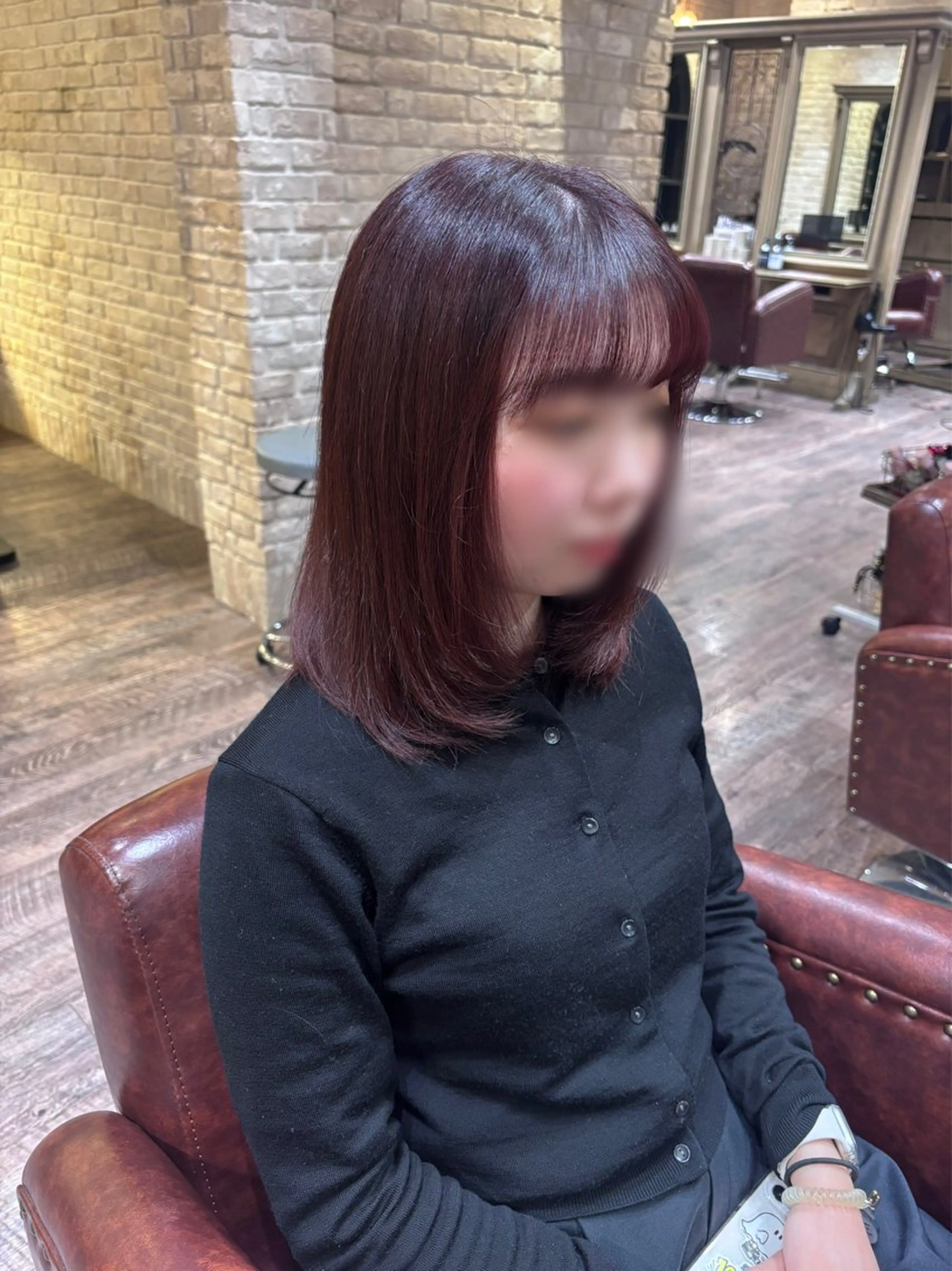 セミロング 顔まわりレイヤー 顔周りカット レイヤーカット 中野 まな /elto四条烏丸店のマツエク・マツパデザイン