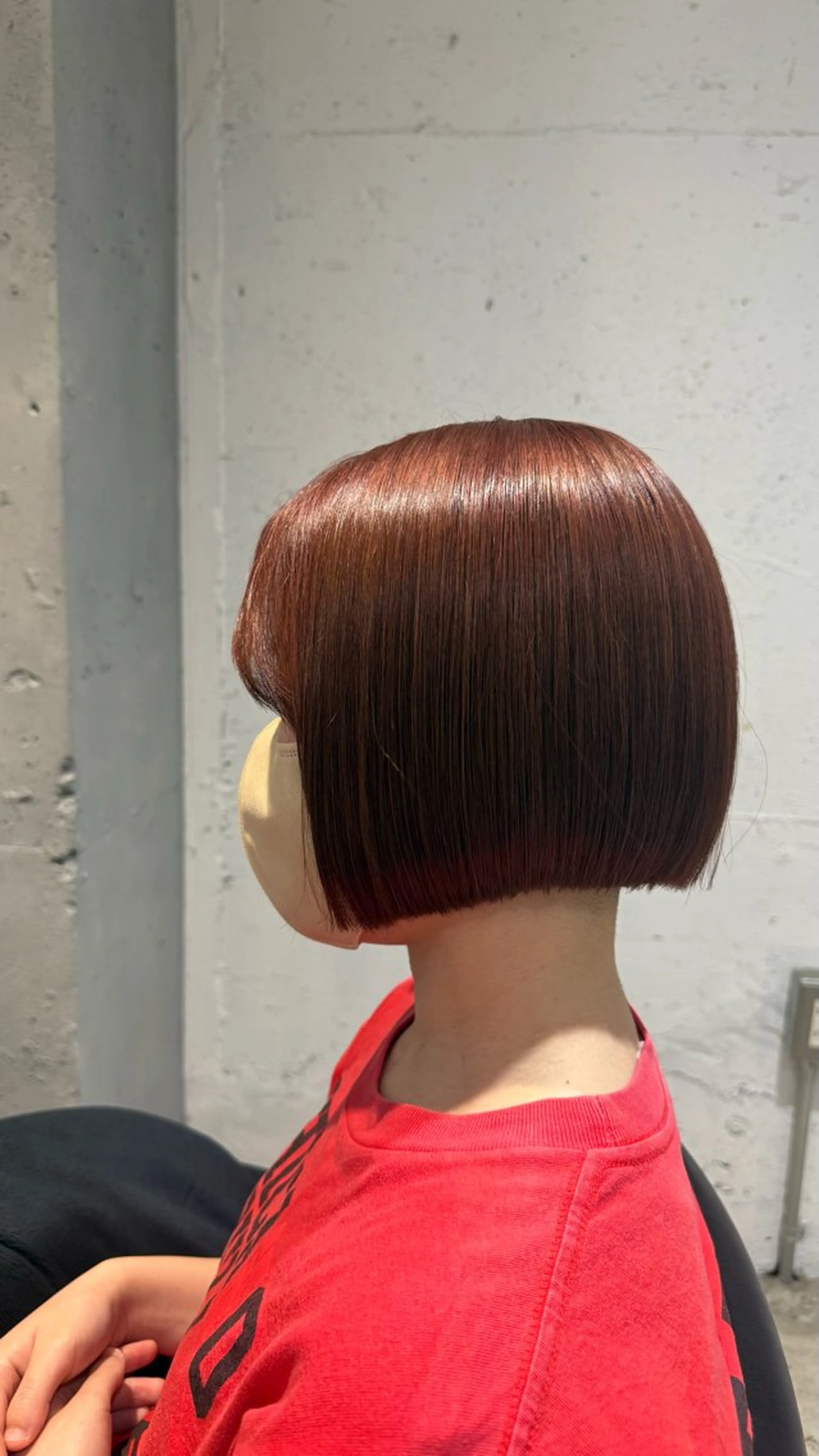 ショート ピンクブラウン ボブ カット ヘアカラー トリートメント あんな🦋レイヤー カット/透明感カラーのヘアスタイル