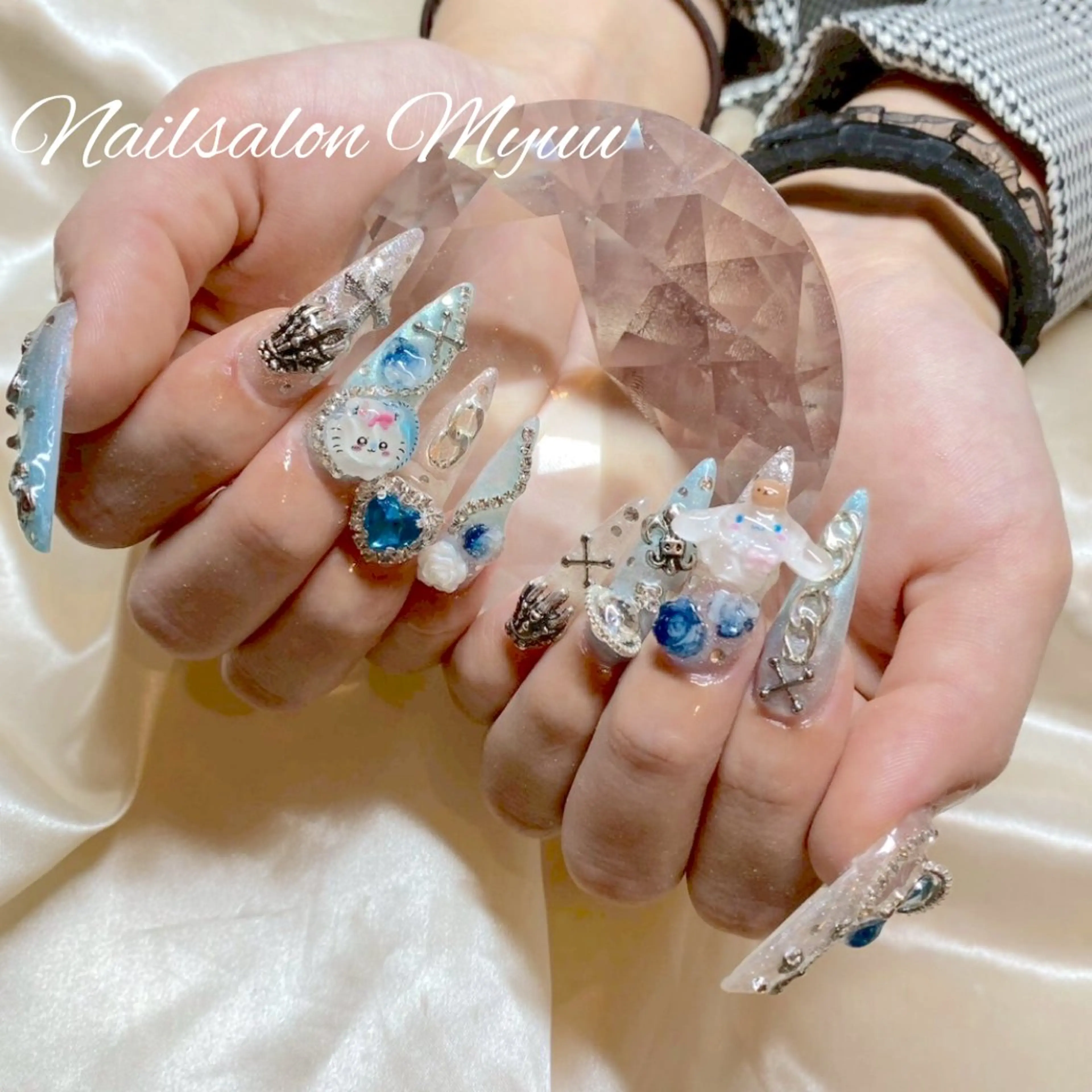 ネイル ロングネイル 持ち込み スカルプネイル ネイルチップ ハンドネイル Nailsalon Myuu笠原のネイルデザイン