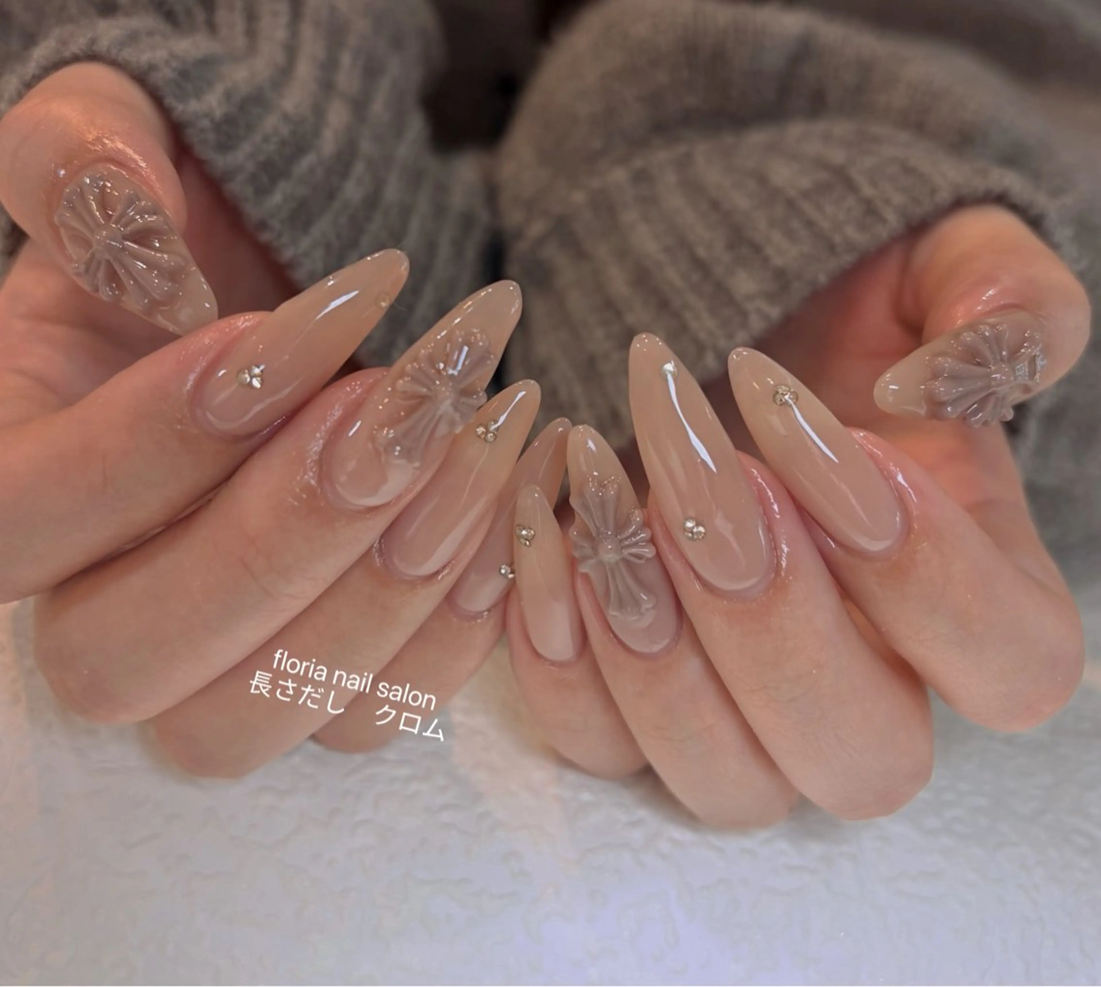 ネイル アートネイル オーロラネイル チークネイル ドット フレンチネイル ハンドネイル Floria nail salonのネイルデザイン