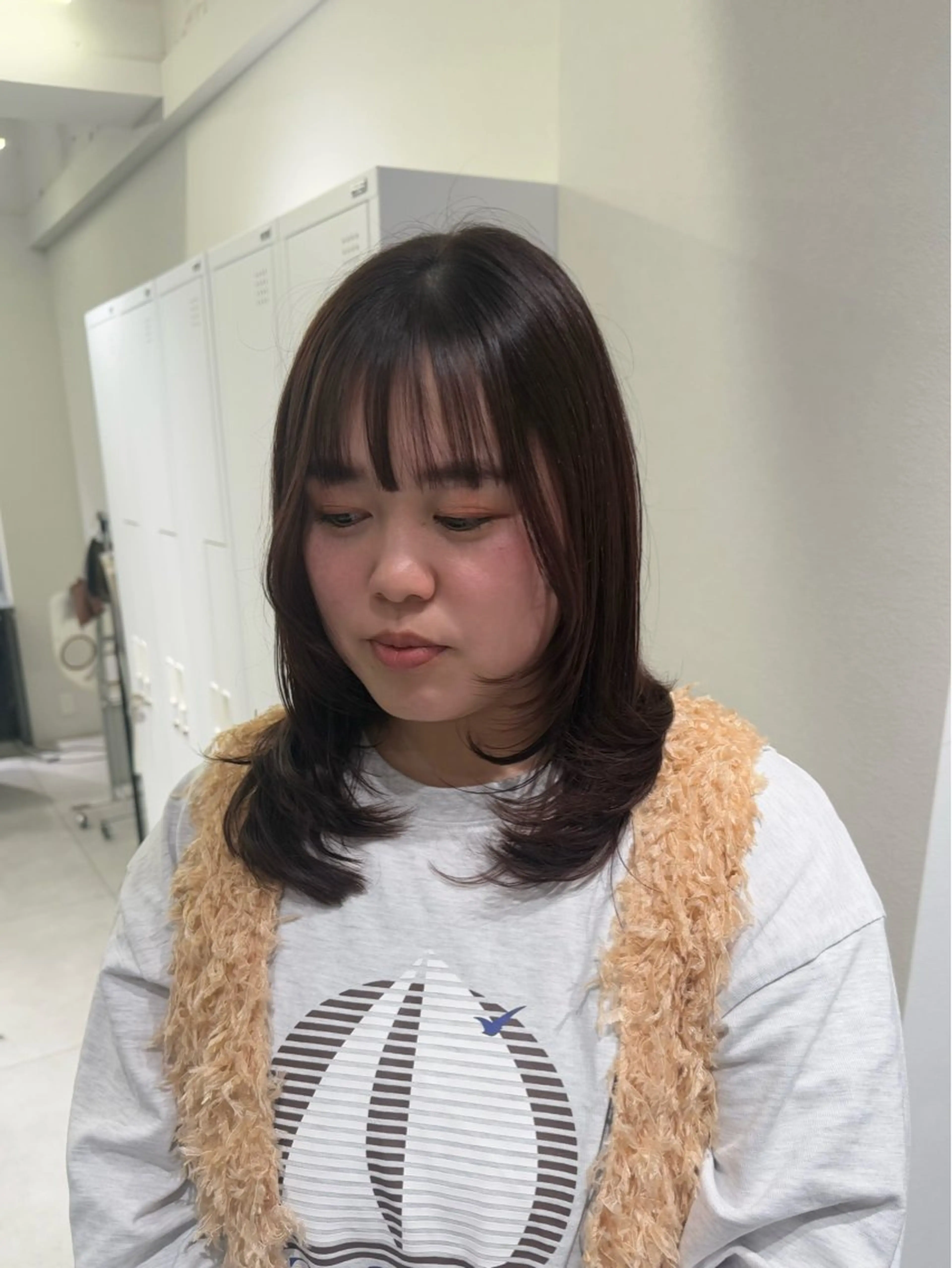 ミディアム カラー レイヤーカット カット ヘアカラー トリートメント piLLon/ RYUKAのヘアスタイル