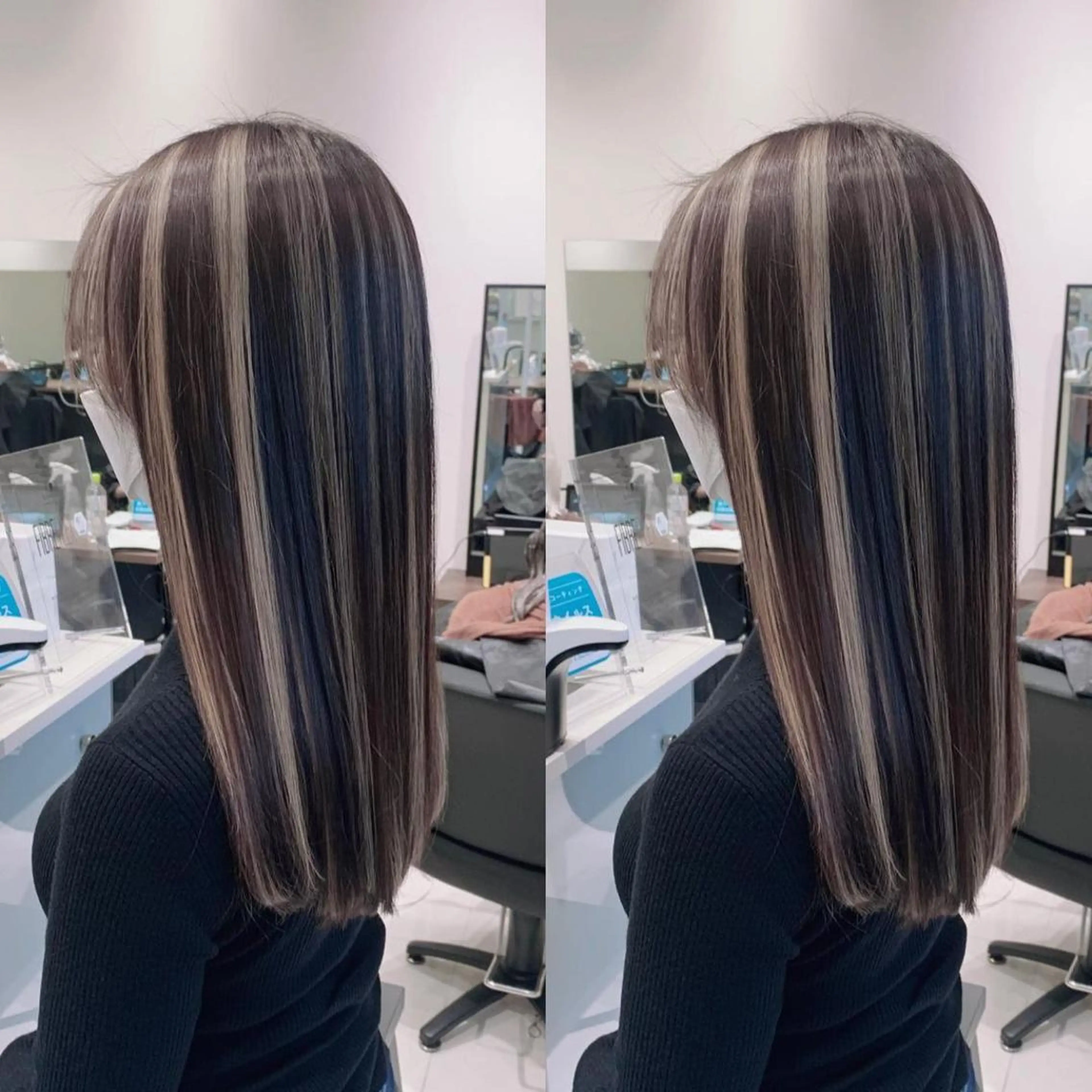 ロング カラー ブリーチ ケアブリーチ ハイライトカラー インナーカラー ハイライト ヘアカラー 福西 洋斗のヘアスタイル